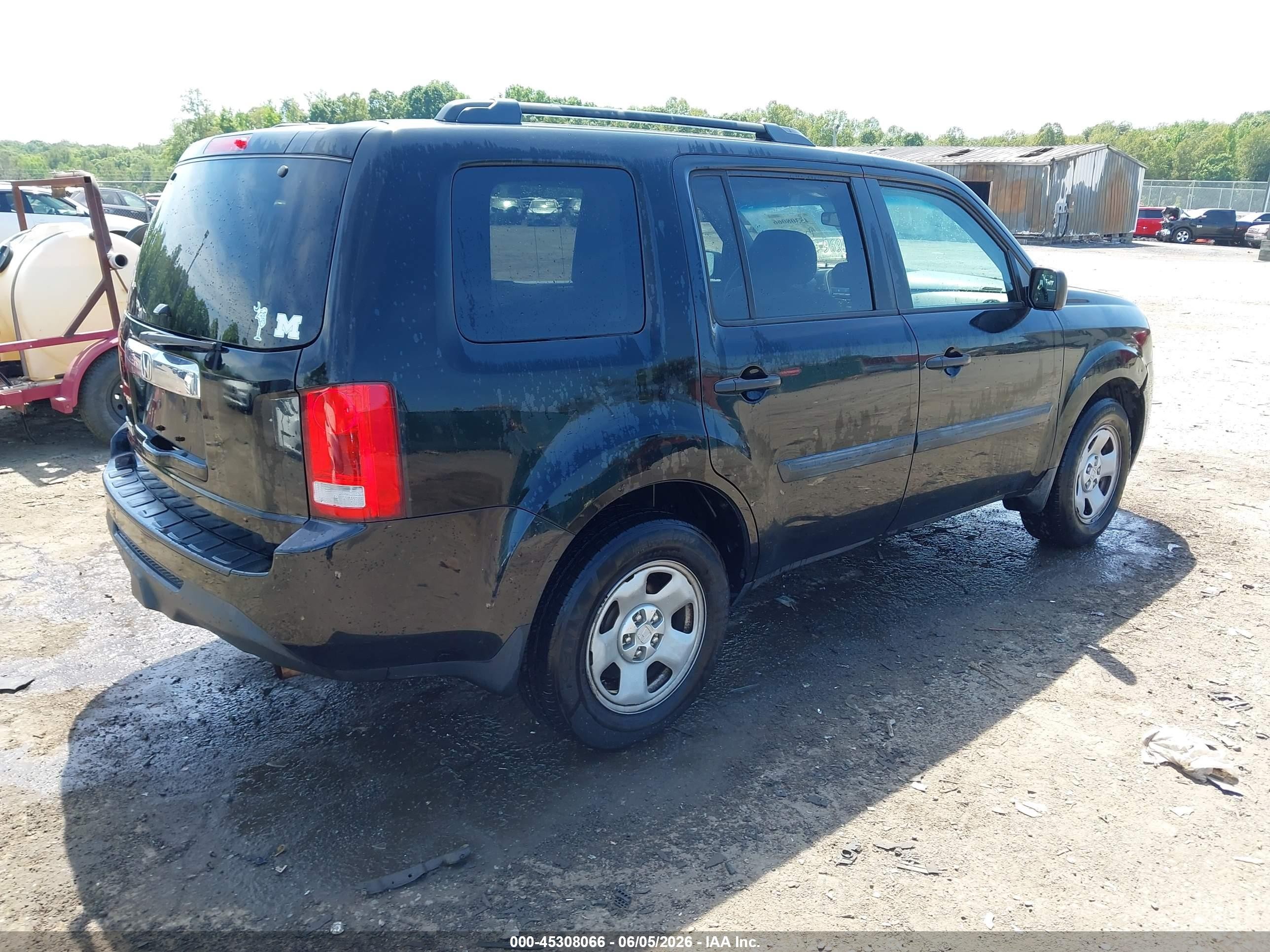 2013 Honda Pilot Lx Черный vin: 5FNYF3H23DB041951