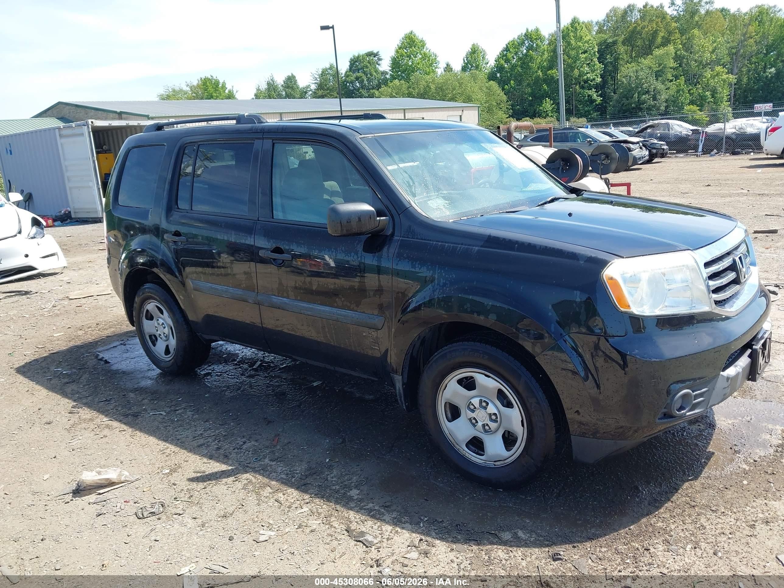 2013 Honda Pilot Lx Black vin: 5FNYF3H23DB041951