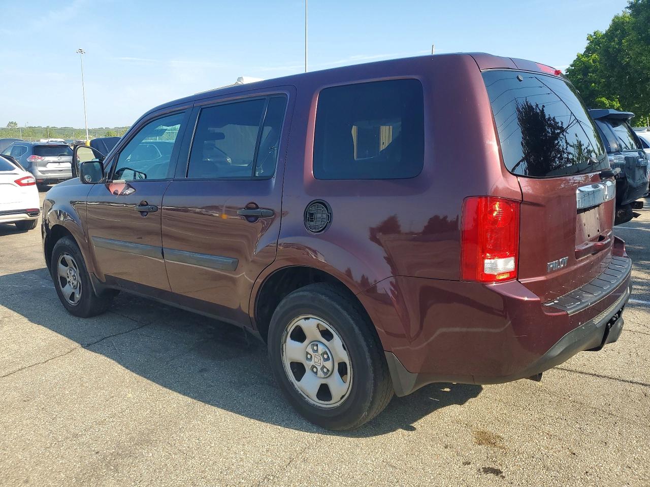 2014 Honda Pilot Lx Maroon vin: 5FNYF3H23EB014427