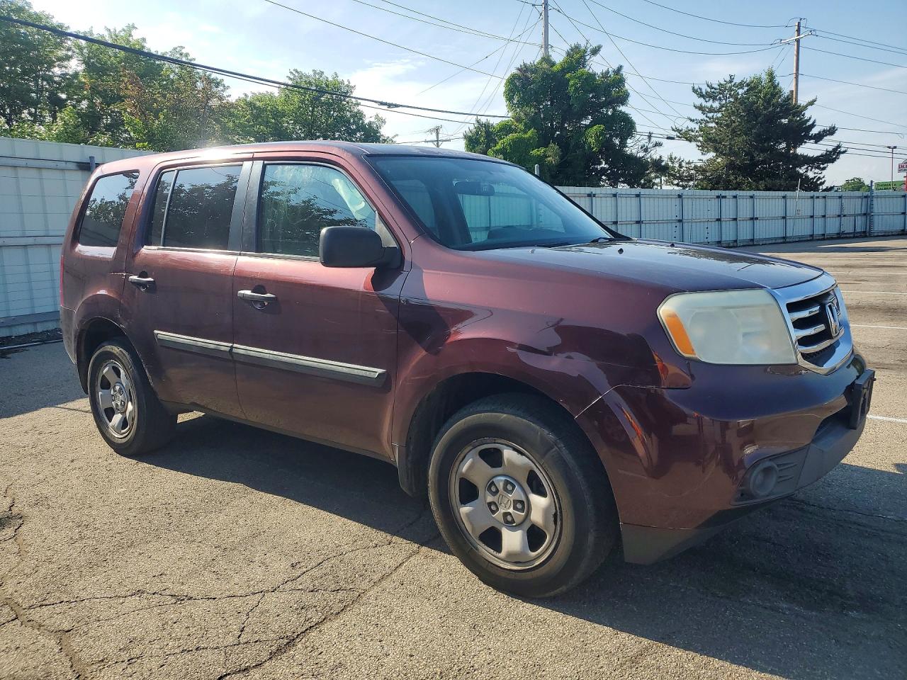 2014 Honda Pilot Lx Maroon vin: 5FNYF3H23EB014427