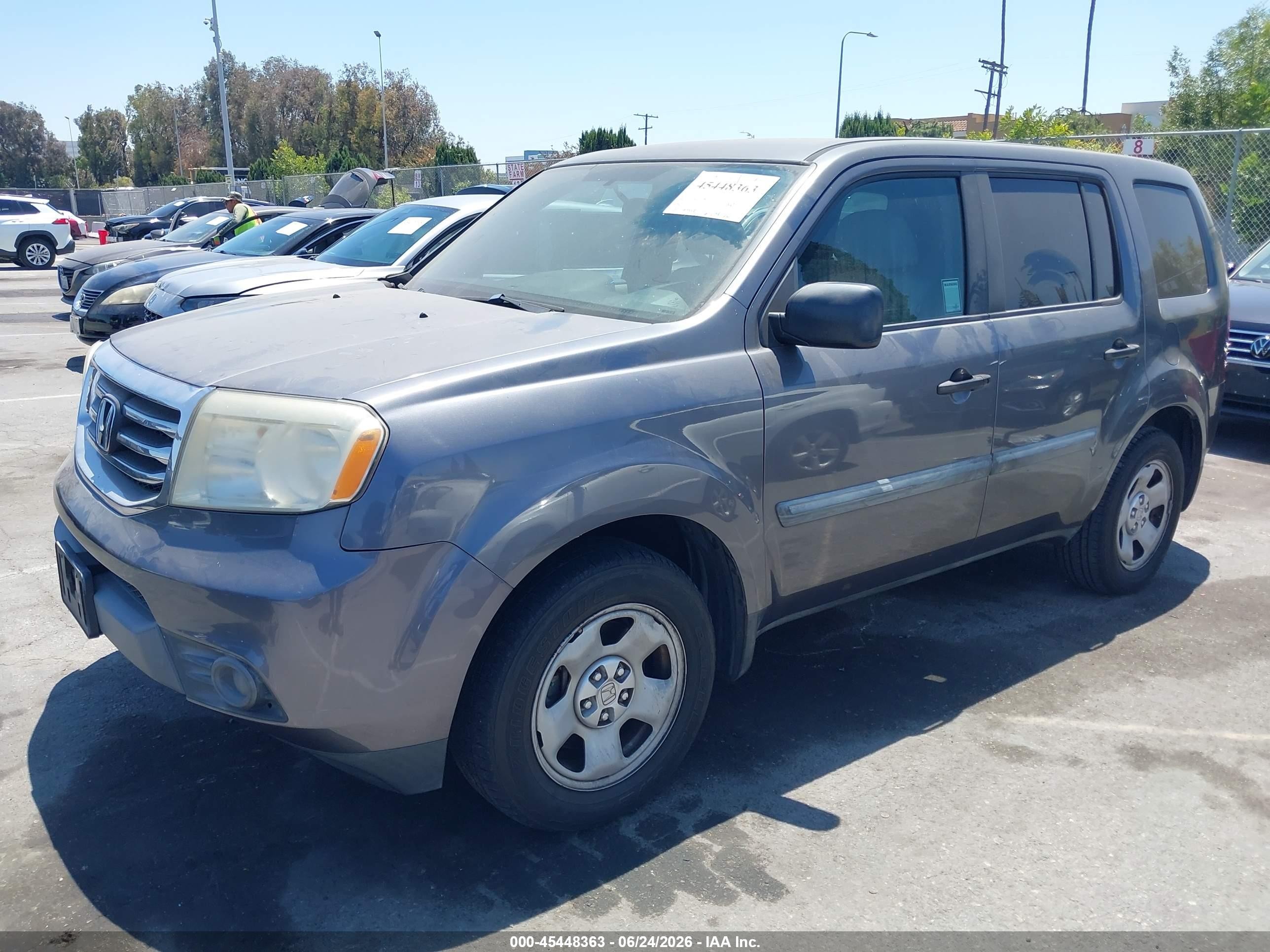 2014 Honda Pilot Lx Gray vin: 5FNYF3H23EB016484