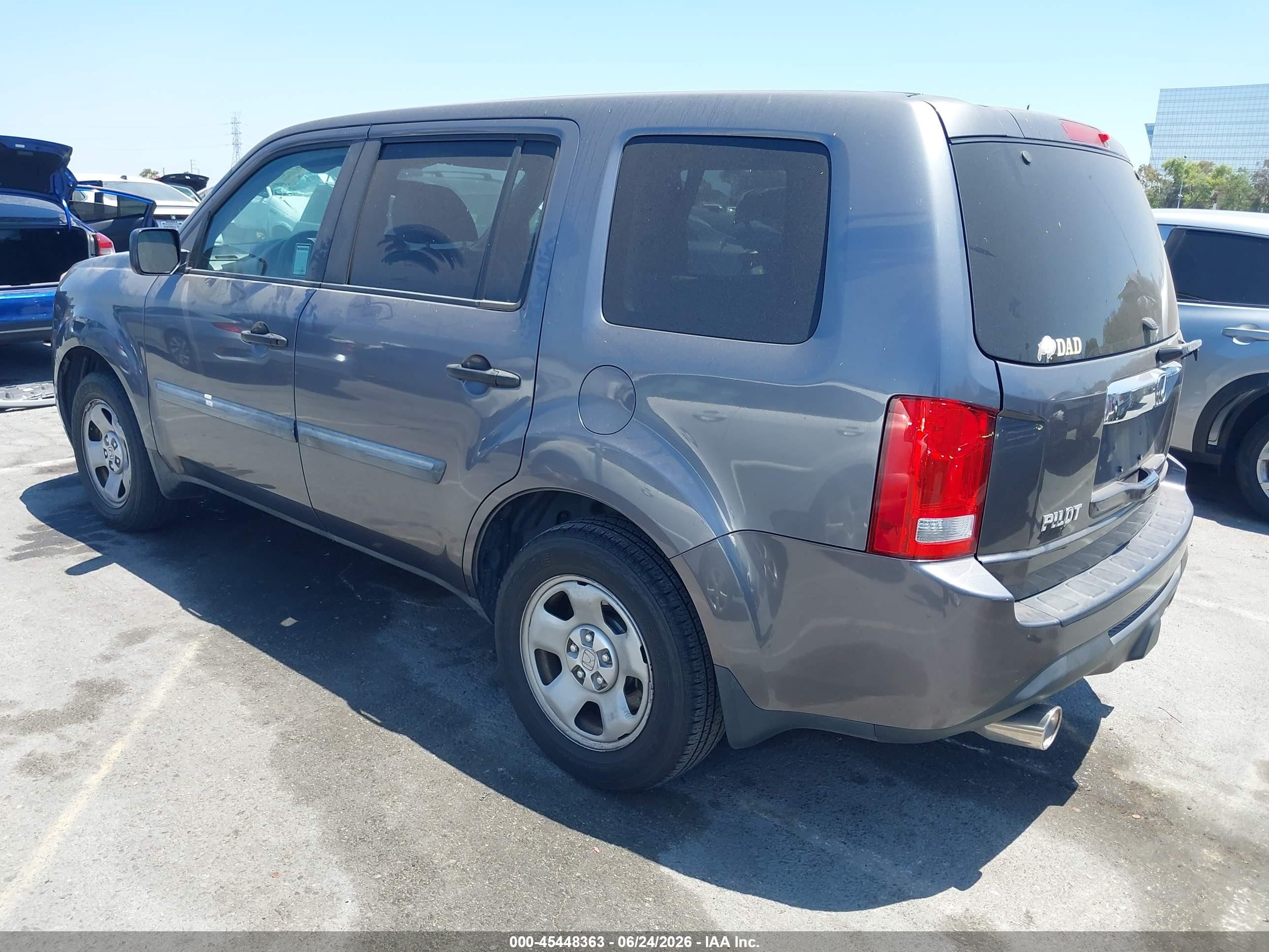 2014 Honda Pilot Lx Gray vin: 5FNYF3H23EB016484
