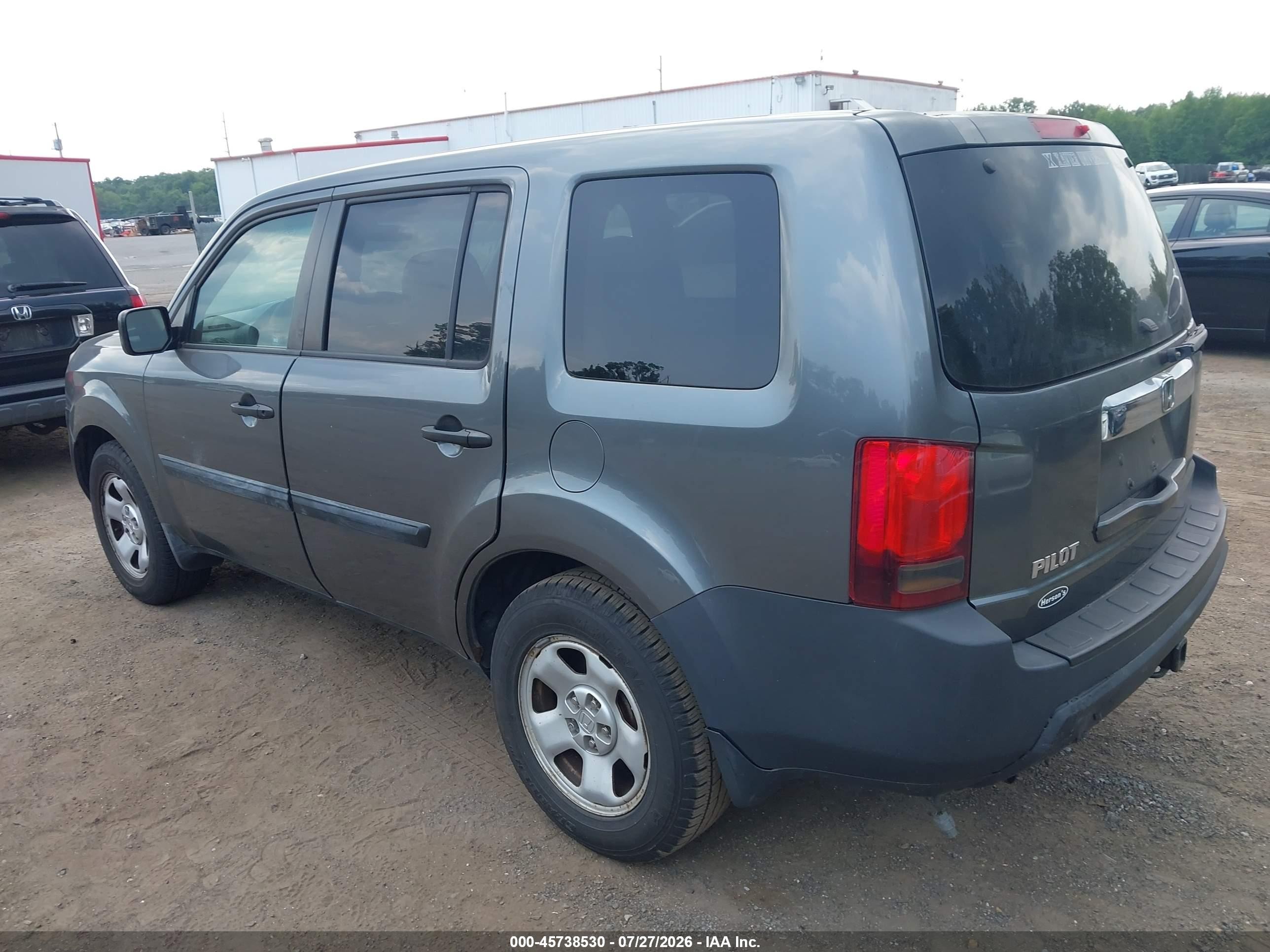 2010 Honda Pilot Lx Gray vin: 5FNYF3H24AB010915