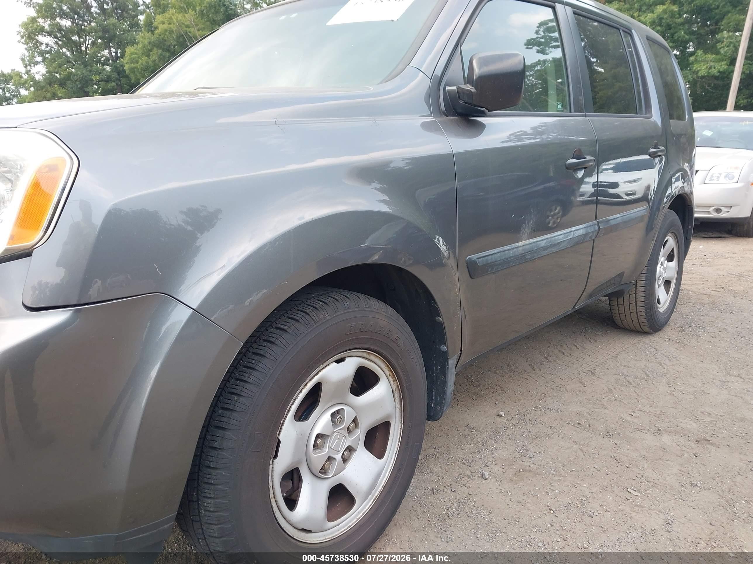 2010 Honda Pilot Lx Gray vin: 5FNYF3H24AB010915