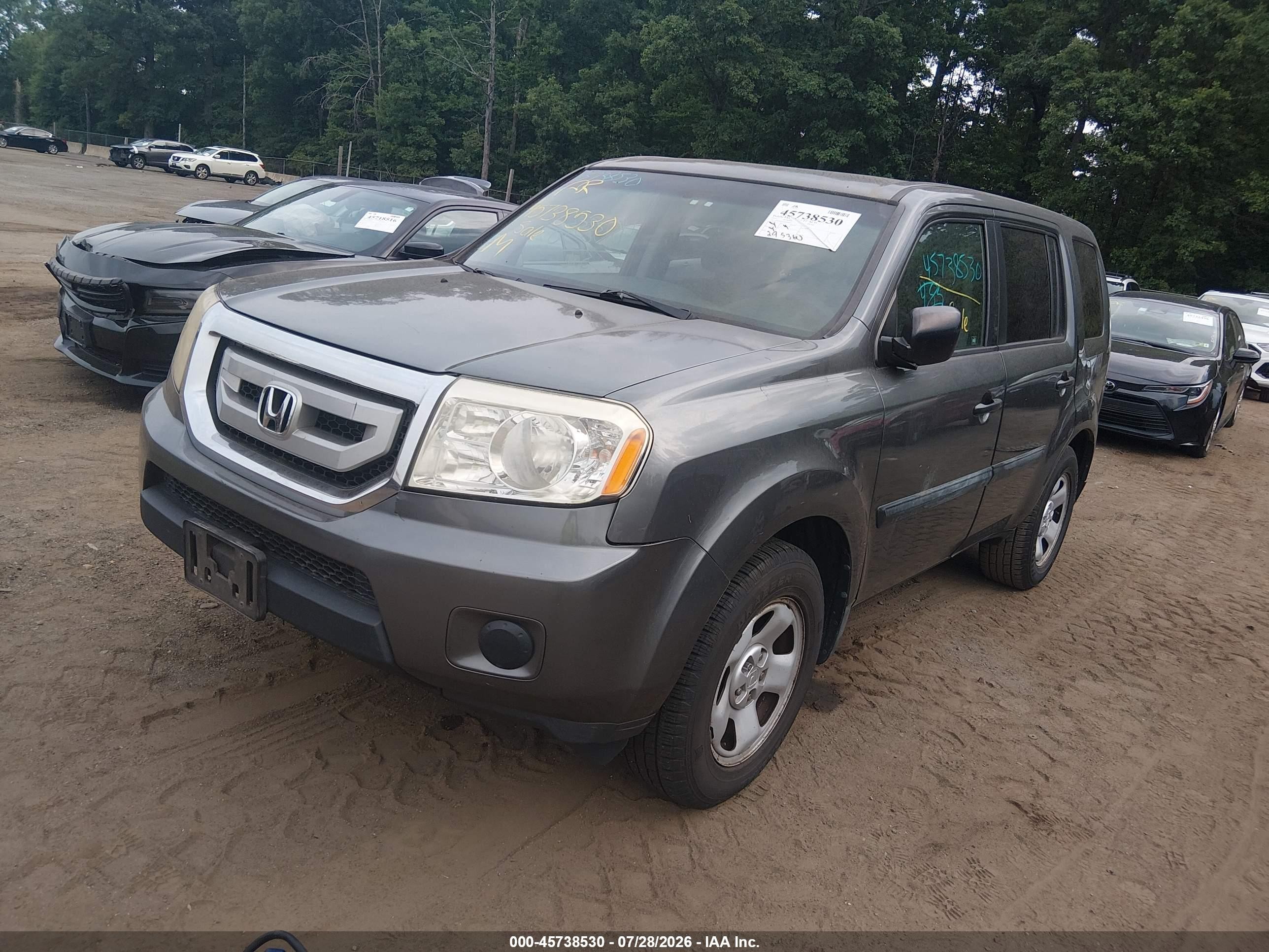 2010 Honda Pilot Lx Gray vin: 5FNYF3H24AB010915