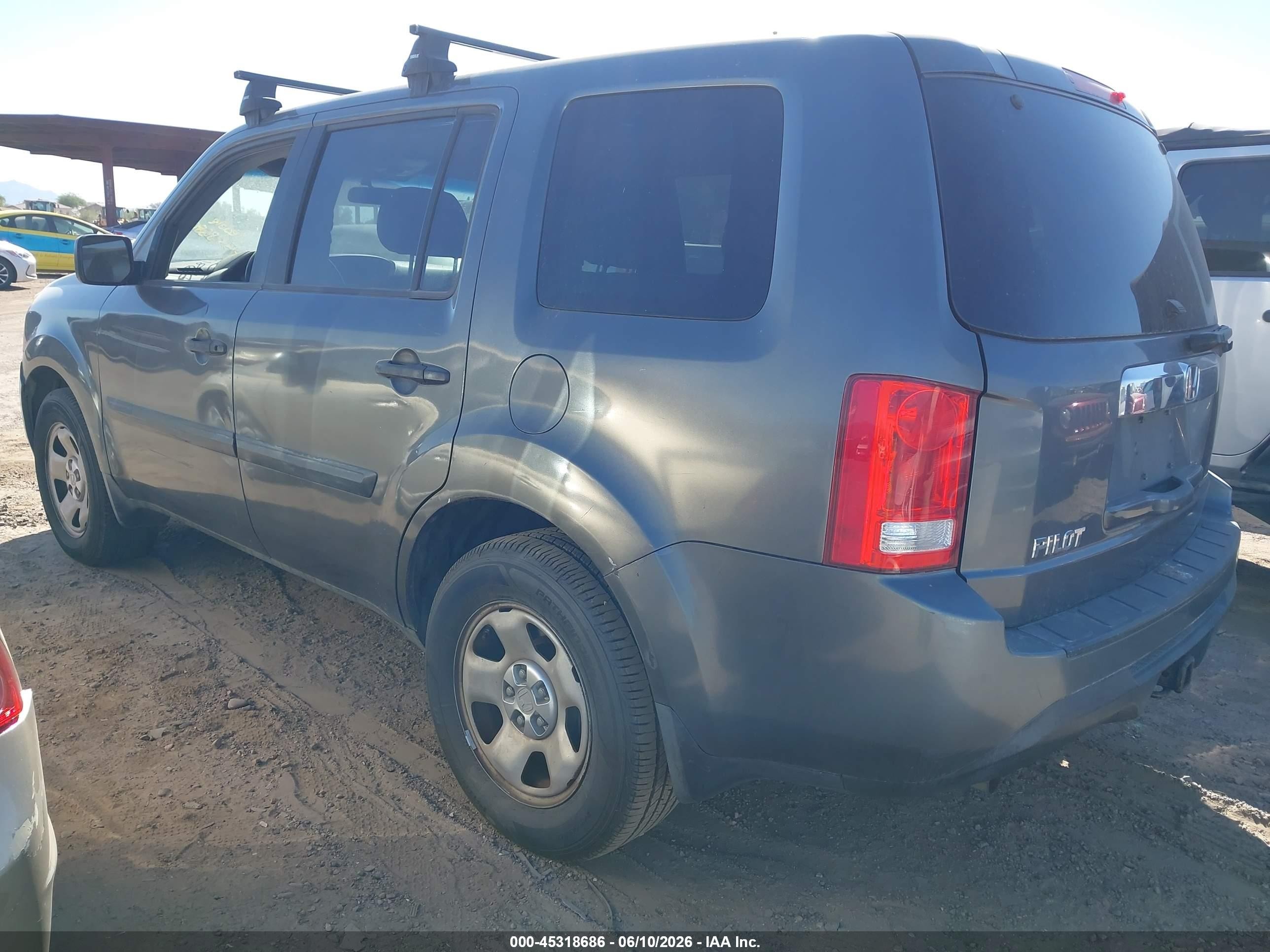 2012 Honda Pilot Lx Gray vin: 5FNYF3H24CB003370
