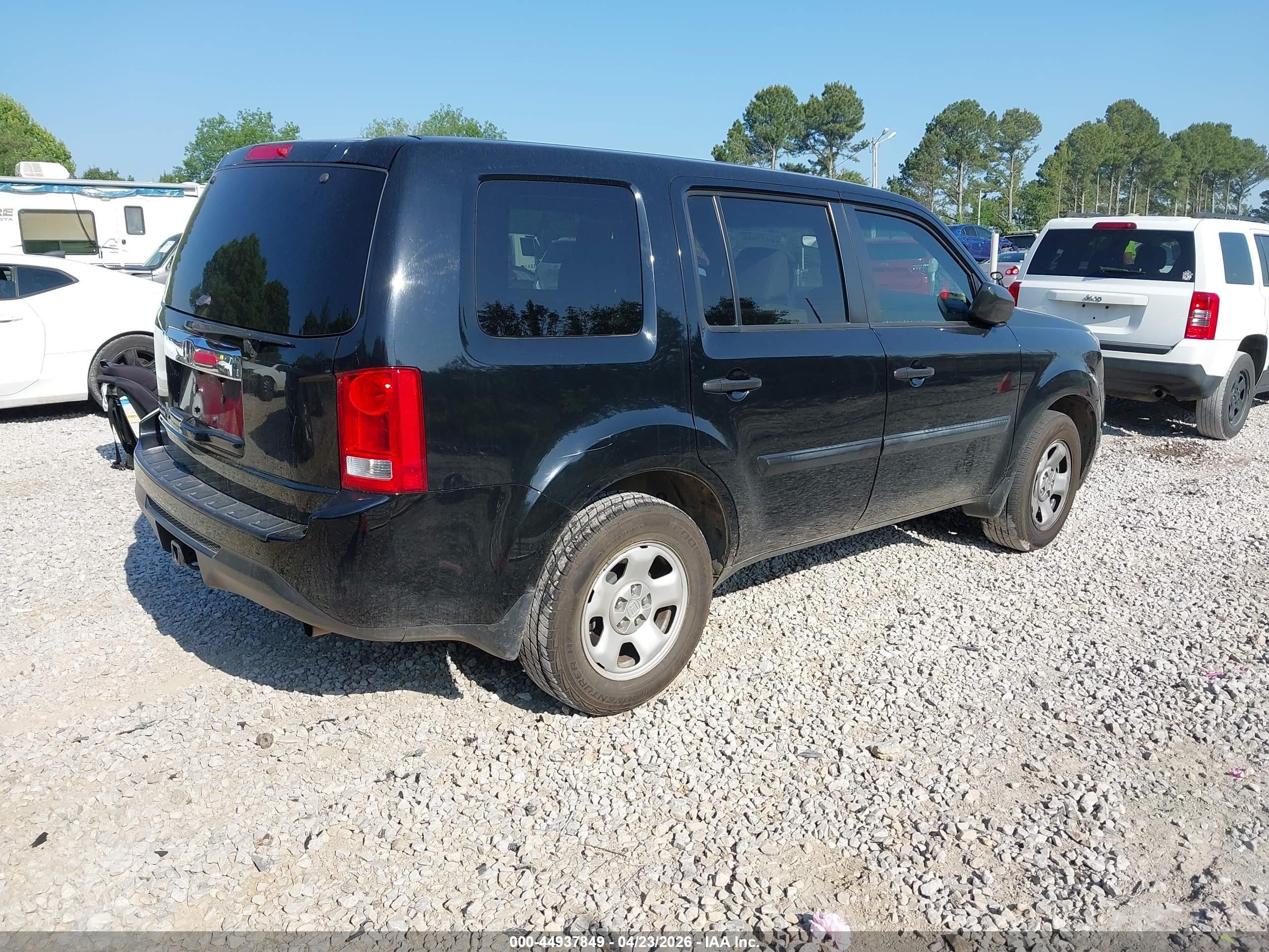 2012 Honda Pilot Lx Black vin: 5FNYF3H24CB033131