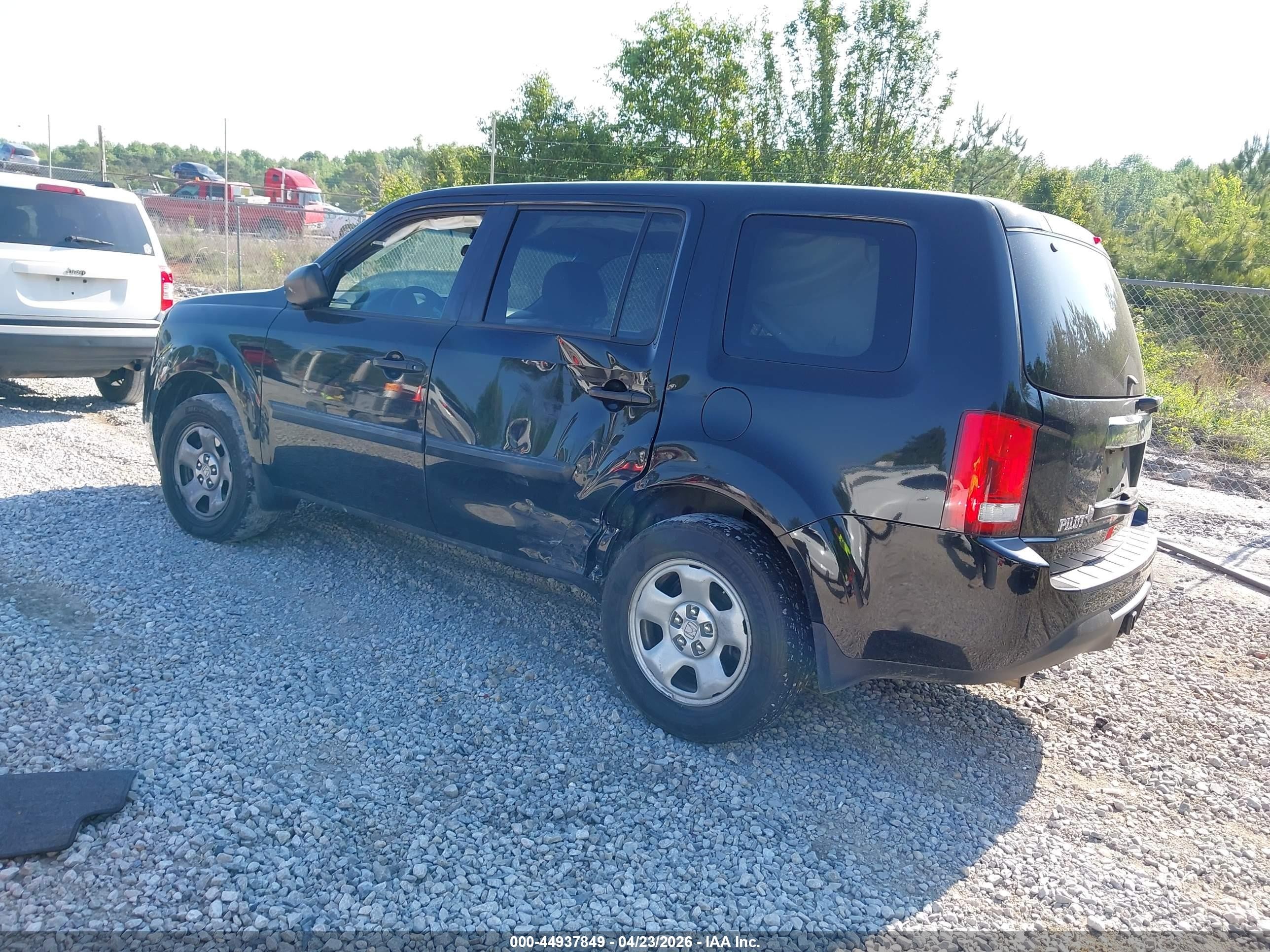 2012 Honda Pilot Lx Black vin: 5FNYF3H24CB033131