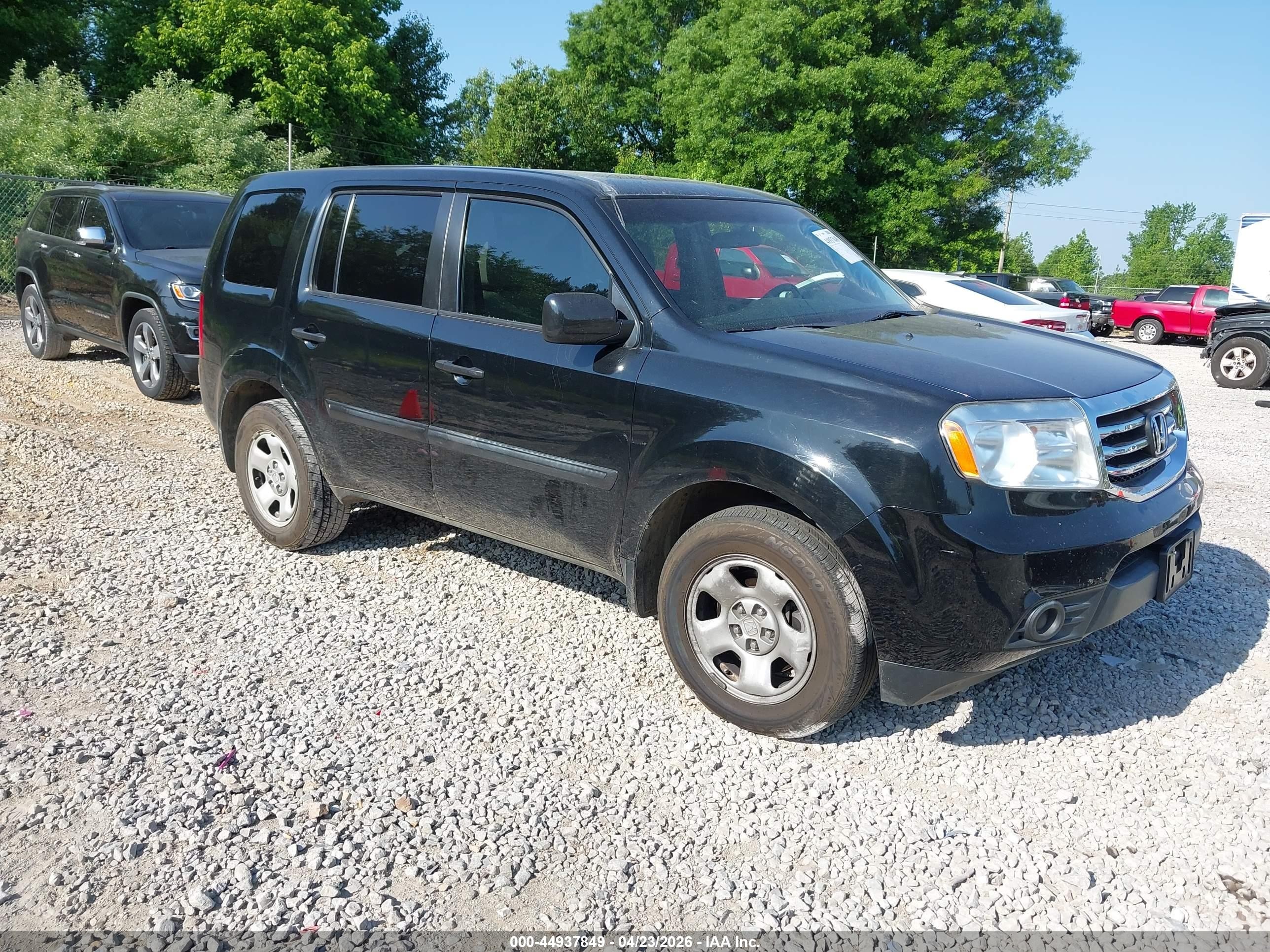 2012 Honda Pilot Lx Black vin: 5FNYF3H24CB033131