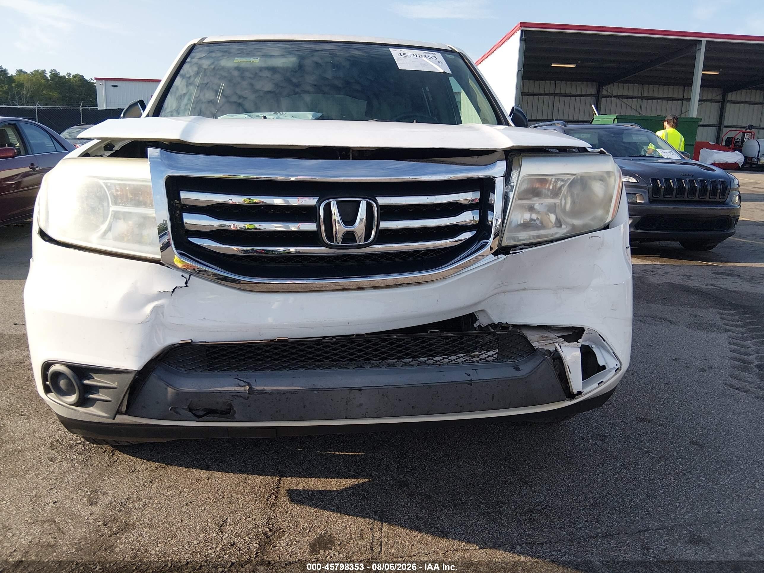 2013 Honda Pilot Lx Белый vin: 5FNYF3H24DB042834