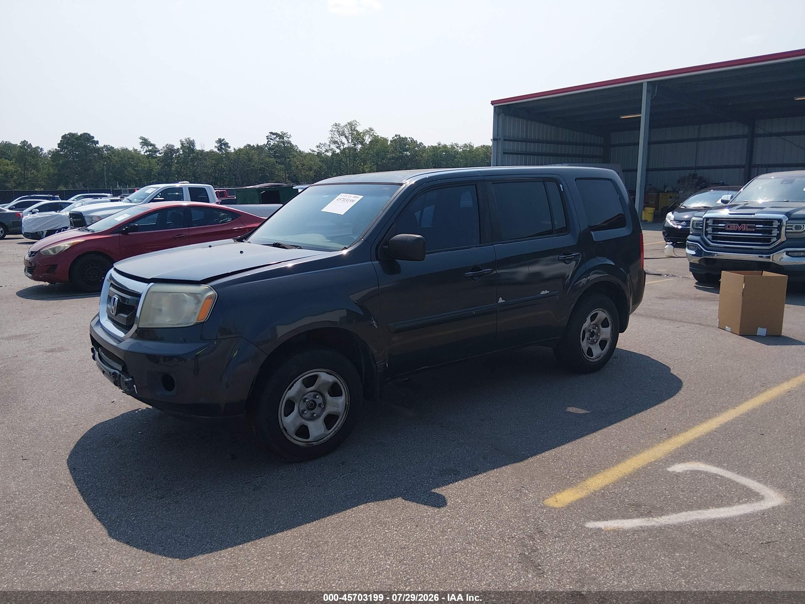 2010 Honda Pilot Lx Black vin: 5FNYF3H25AB020630