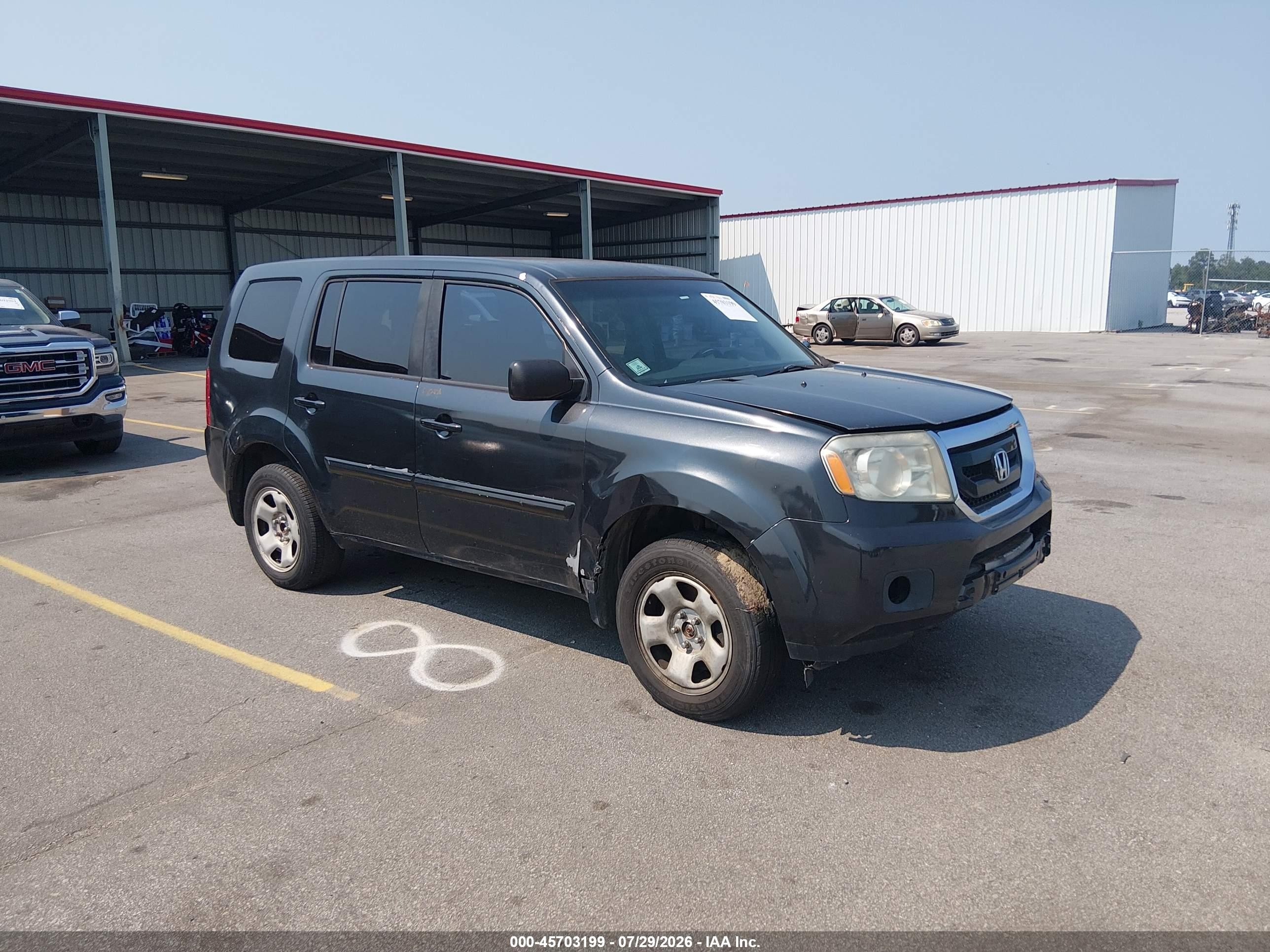 2010 Honda Pilot Lx Black vin: 5FNYF3H25AB020630