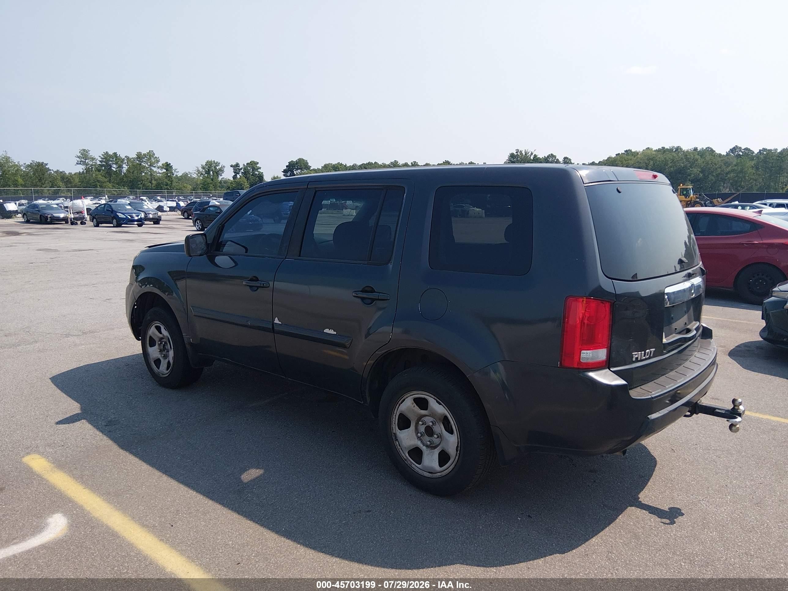 2010 Honda Pilot Lx Black vin: 5FNYF3H25AB020630