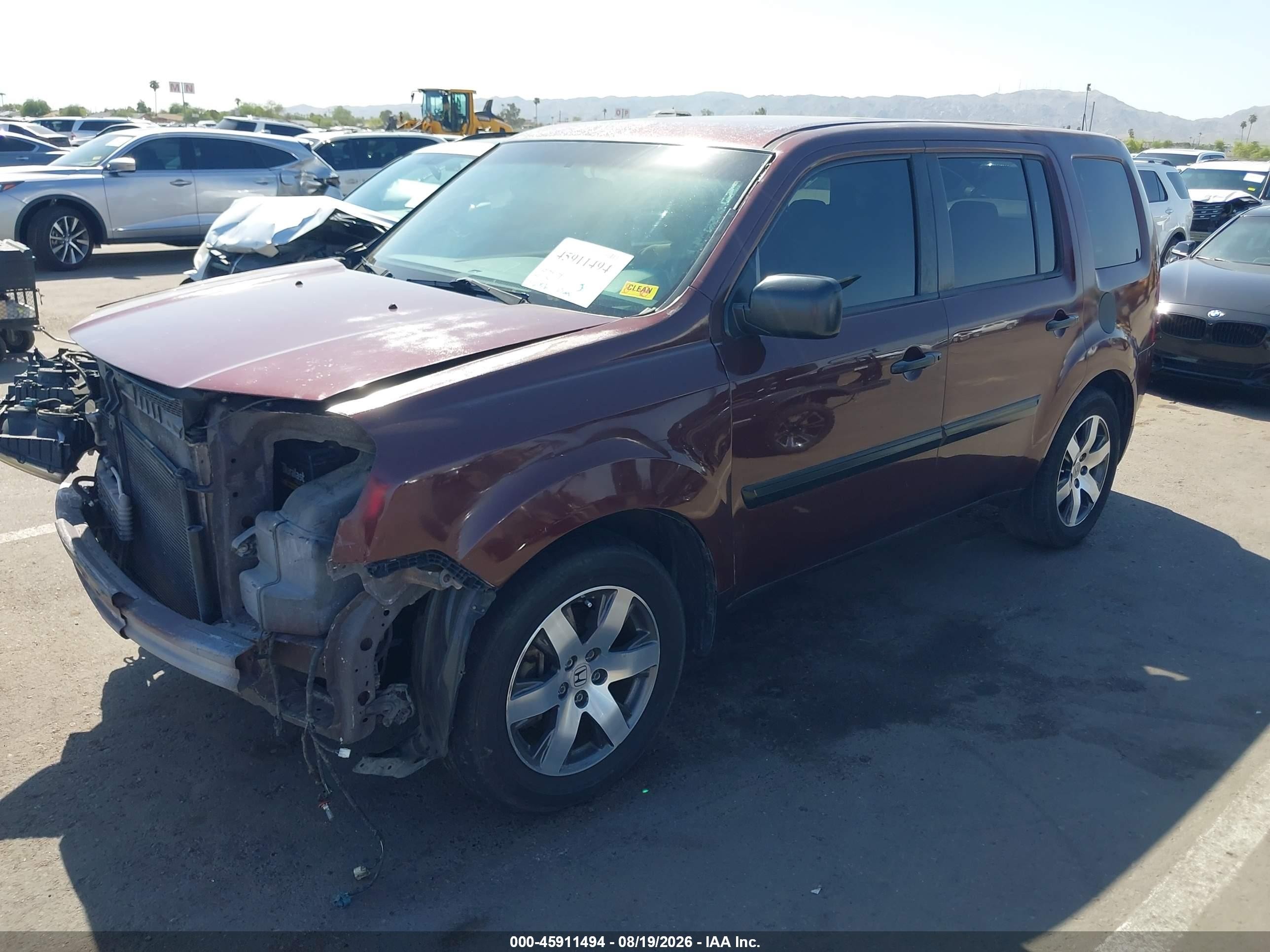 2011 Honda Pilot Lx Maroon vin: 5FNYF3H25BB025117