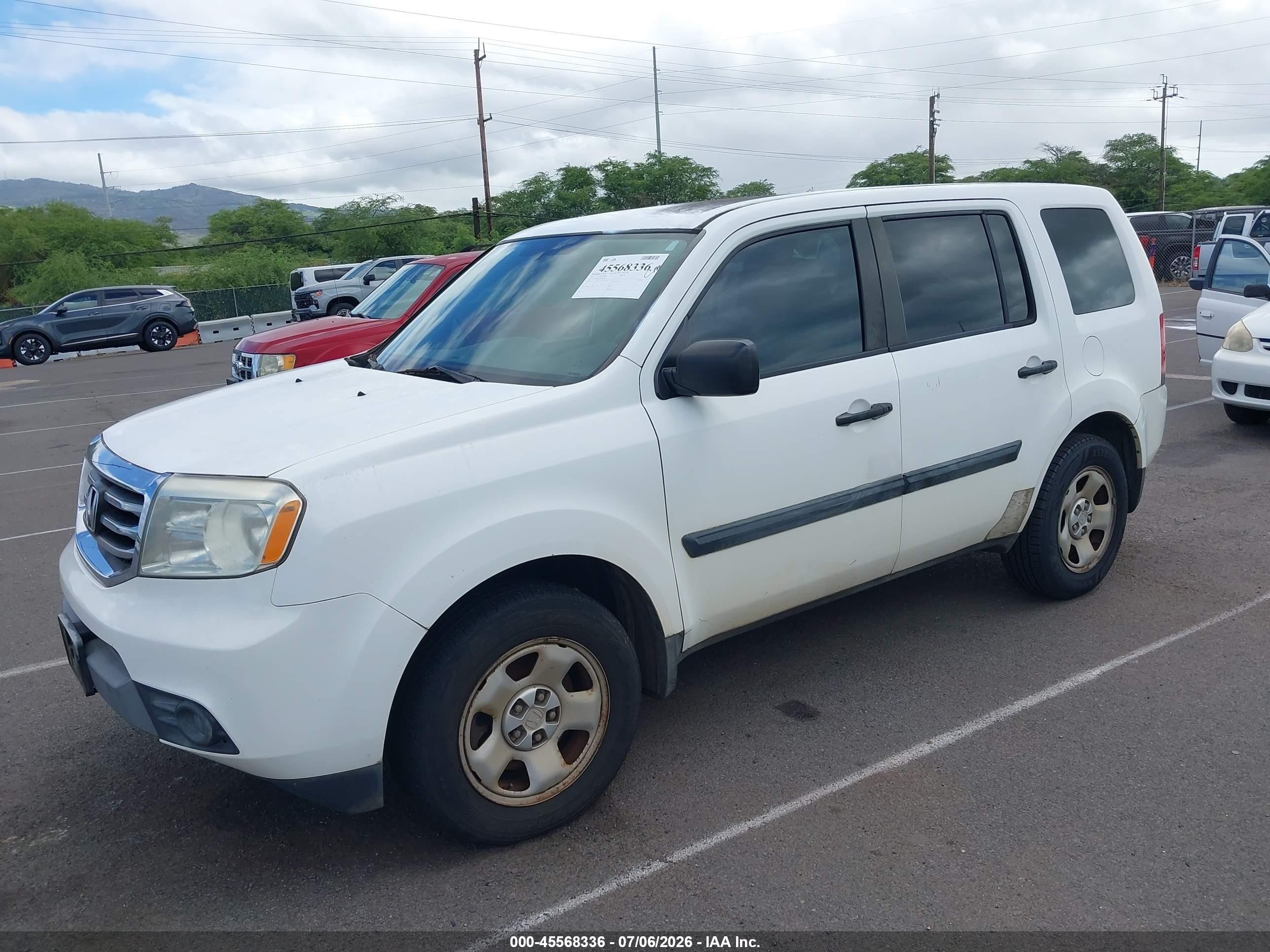 2013 Honda Pilot Lx White vin: 5FNYF3H25DB040686