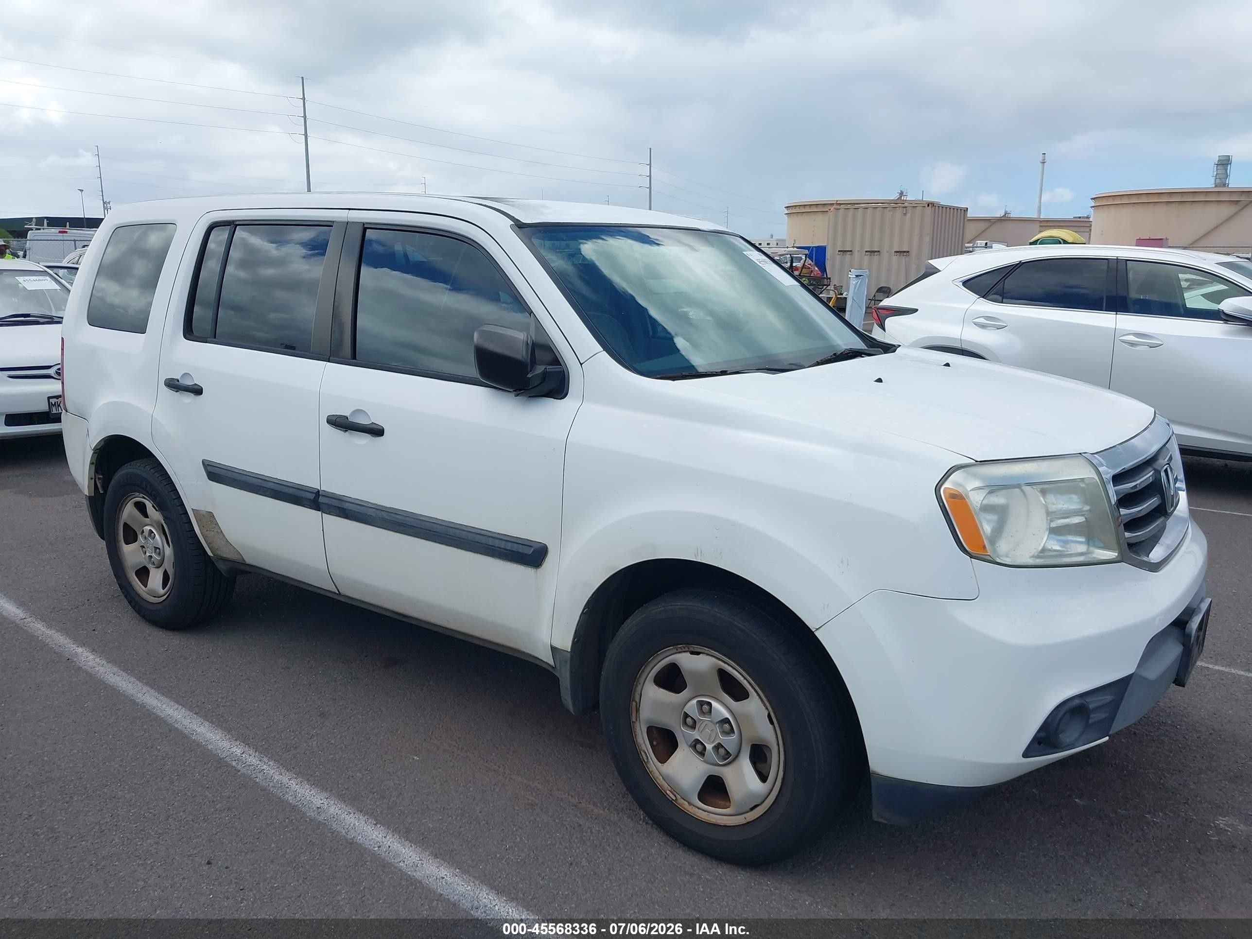 2013 Honda Pilot Lx White vin: 5FNYF3H25DB040686