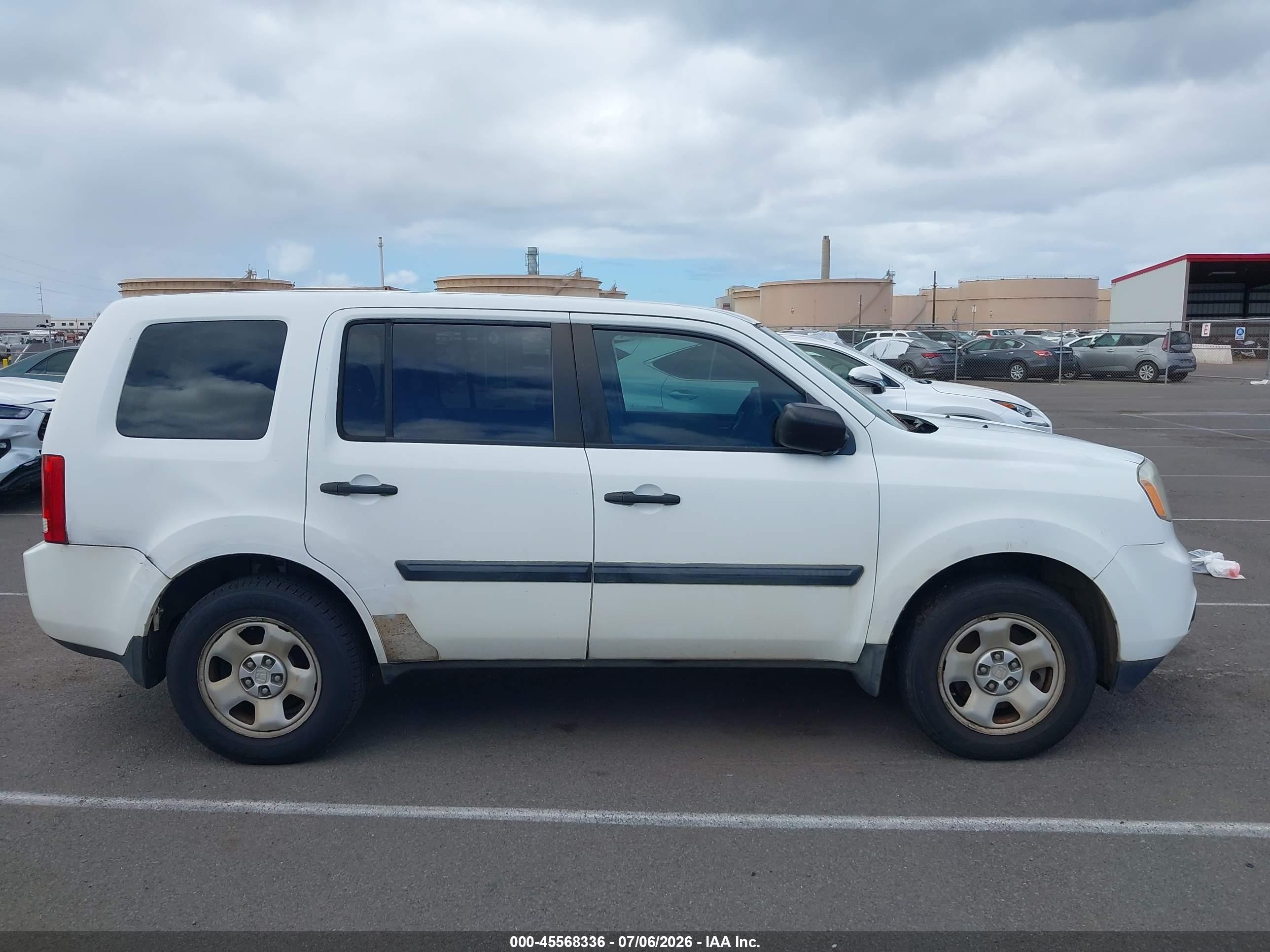 2013 Honda Pilot Lx White vin: 5FNYF3H25DB040686