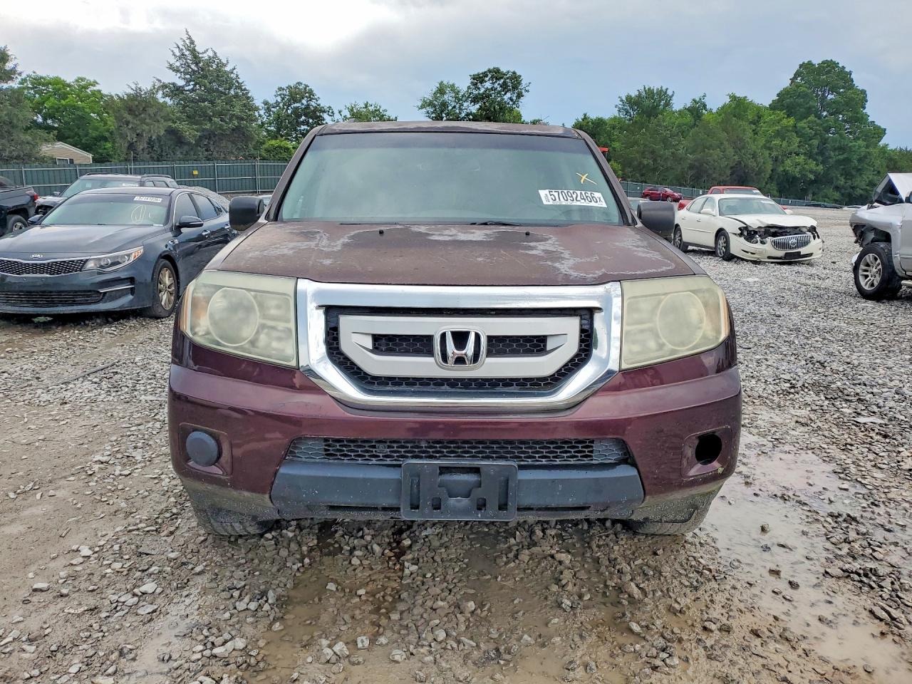 2010 Honda Pilot Lx Burgundy vin: 5FNYF3H26AB010589