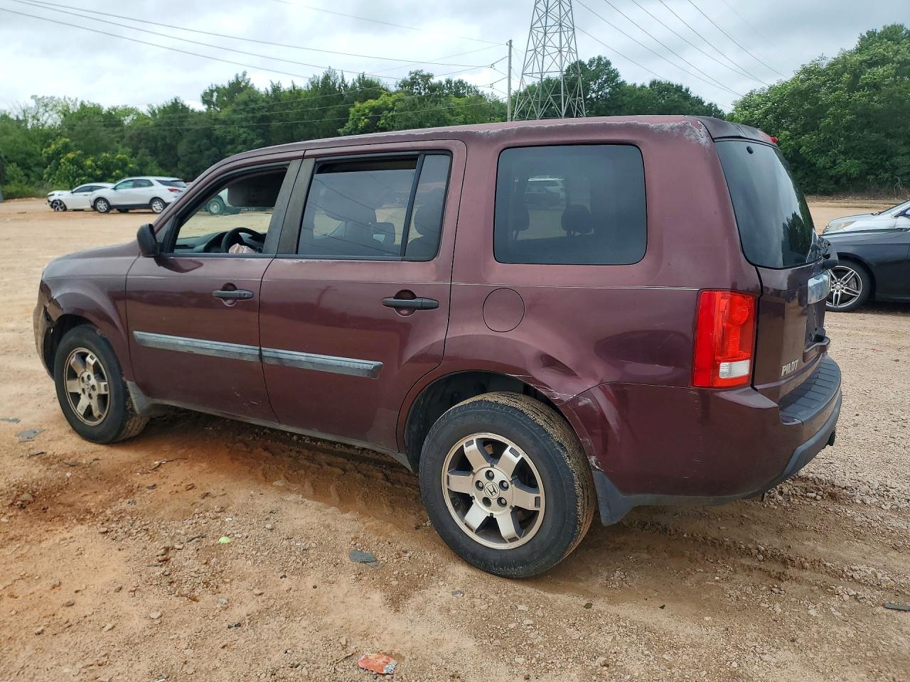 2011 Honda Pilot Lx Burgundy vin: 5FNYF3H26BB034151