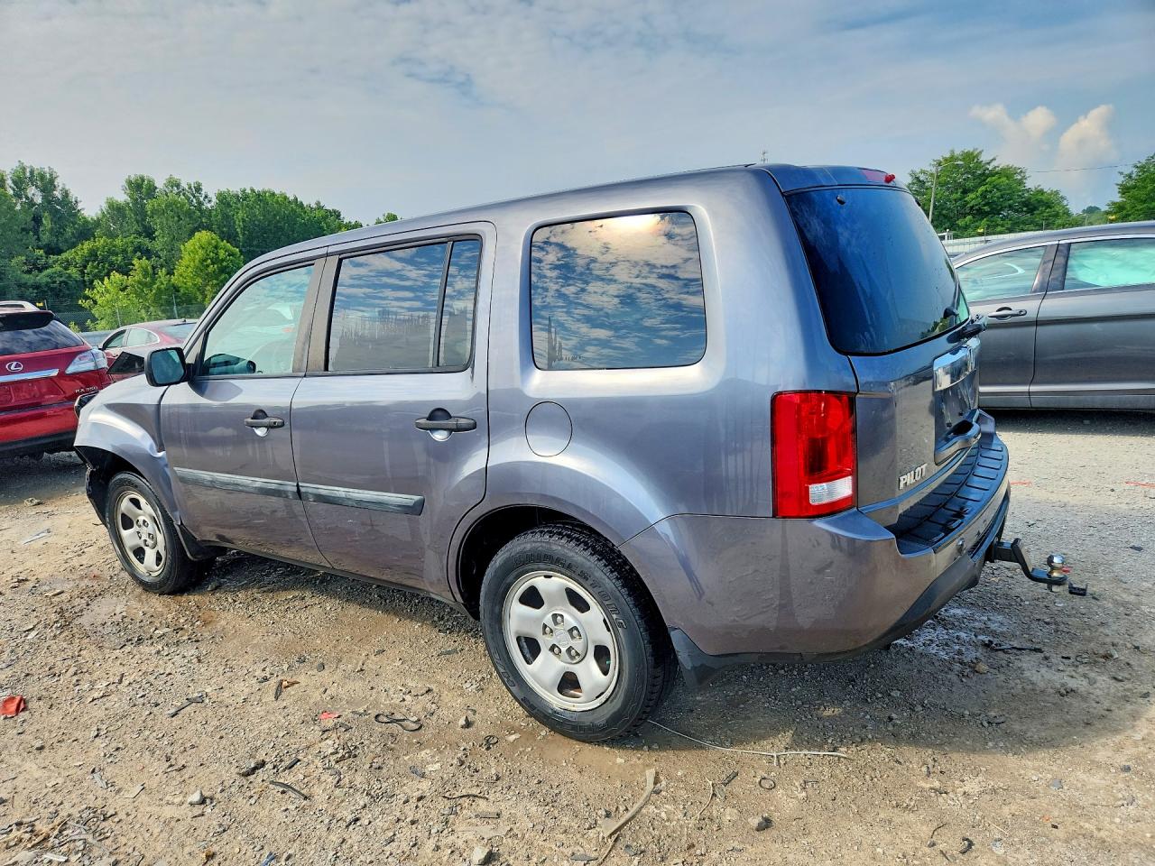 2014 Honda Pilot Lx Gray vin: 5FNYF3H26EB012882