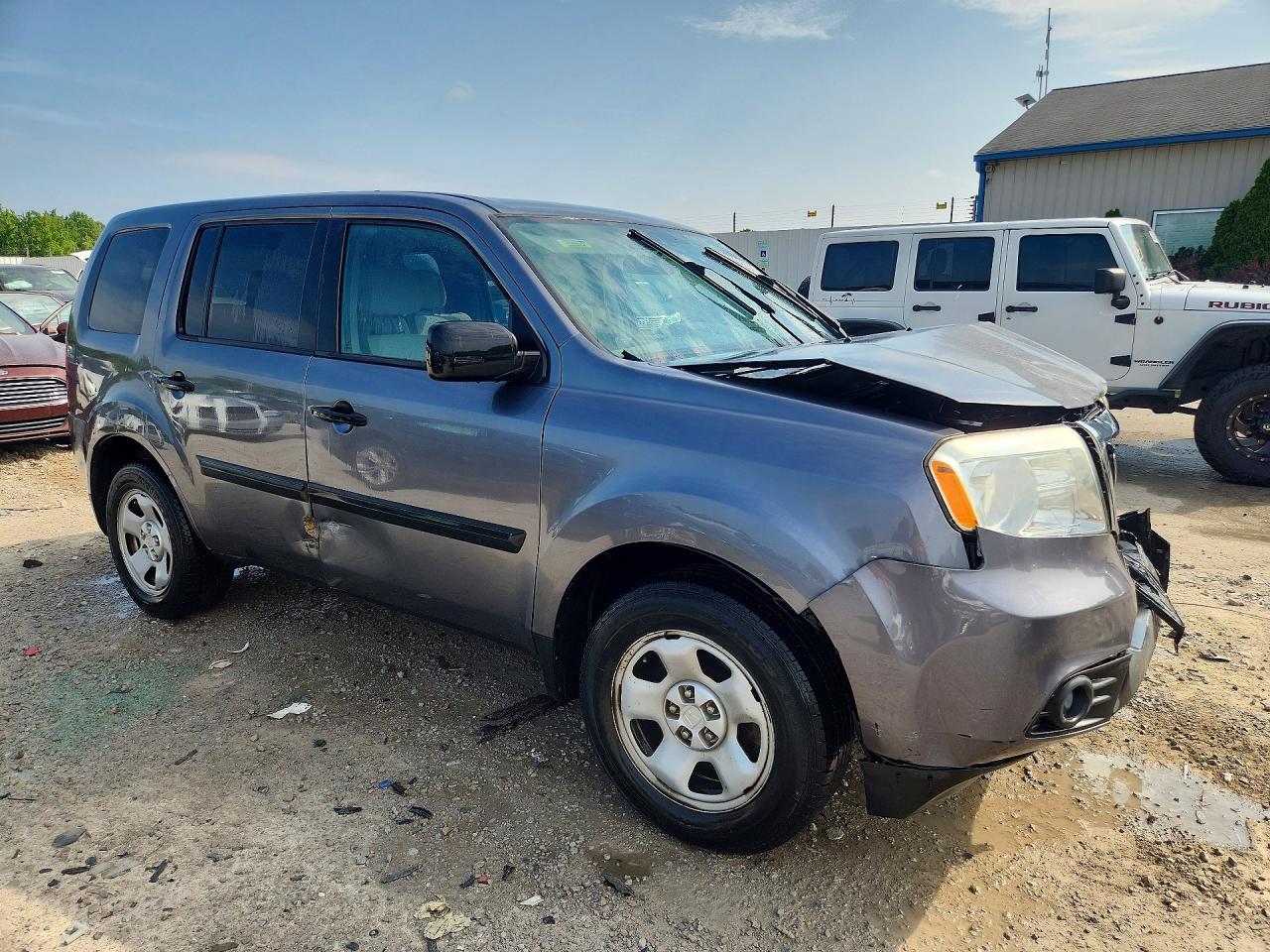 2014 Honda Pilot Lx Gray vin: 5FNYF3H26EB012882