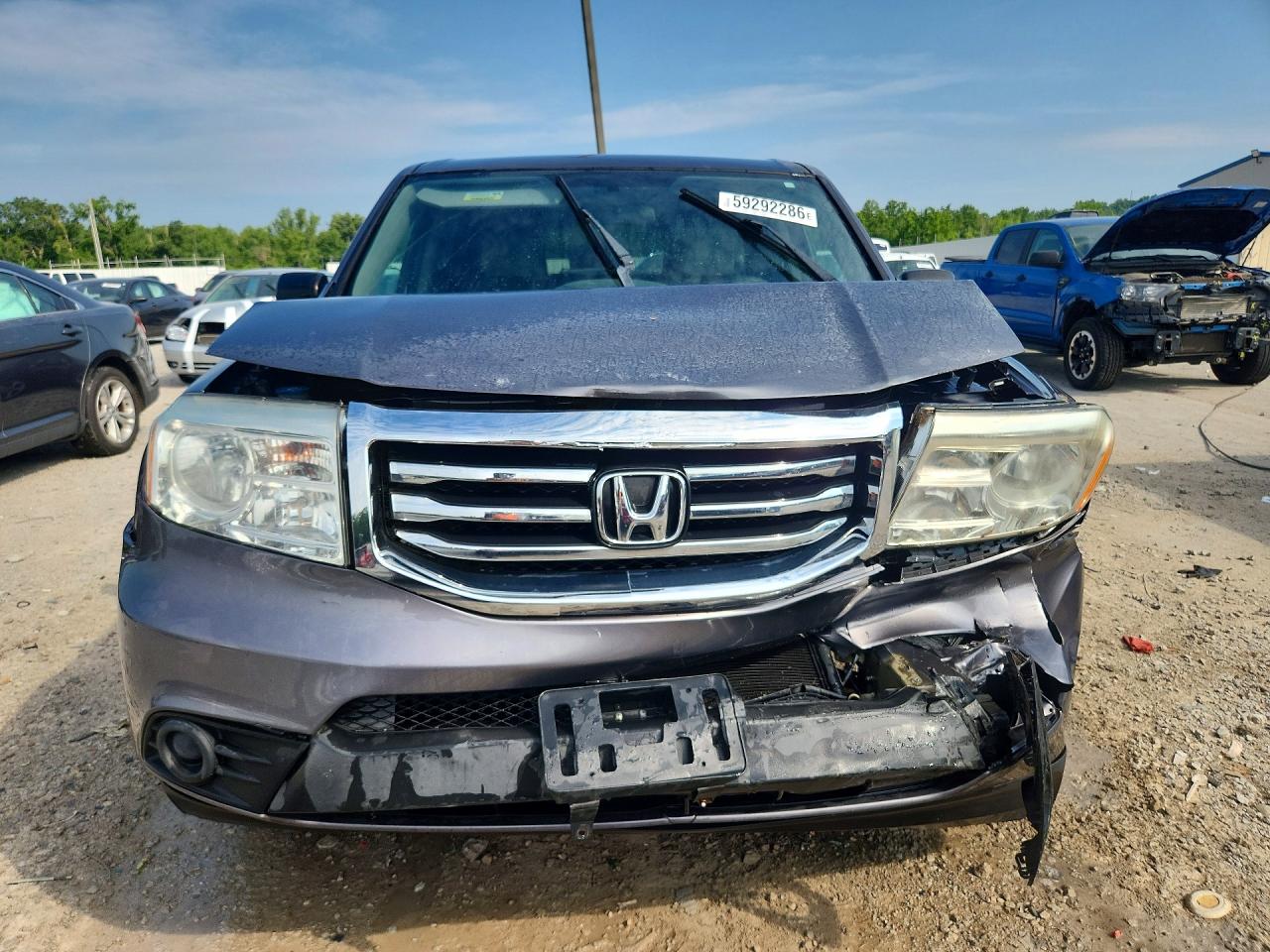 2014 Honda Pilot Lx Gray vin: 5FNYF3H26EB012882