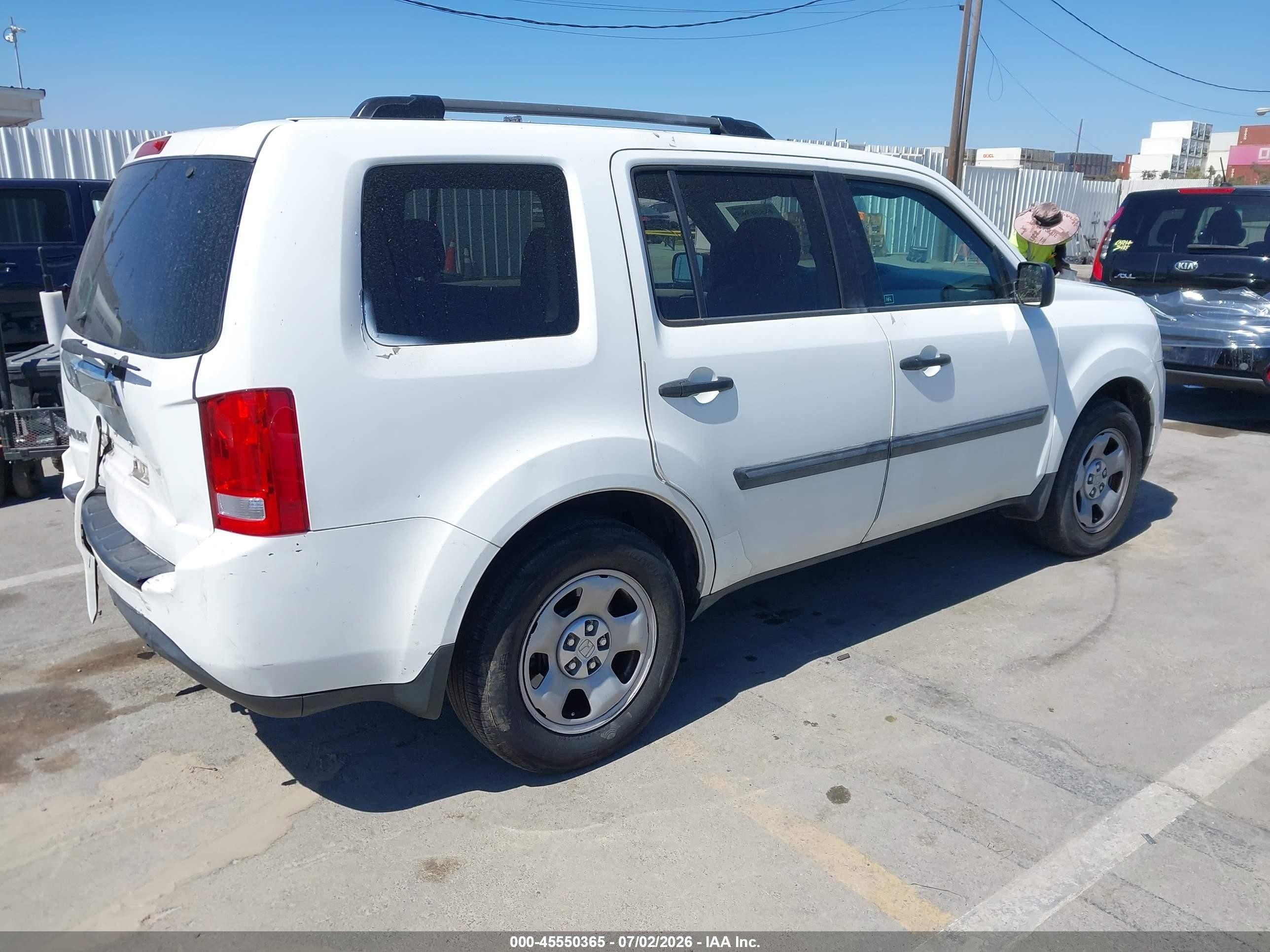 2014 Honda Pilot Lx White vin: 5FNYF3H26EB019542