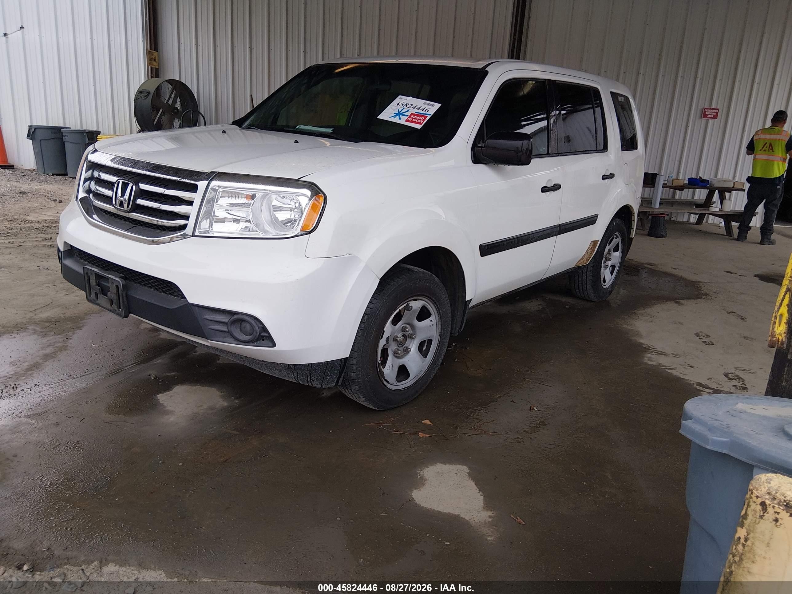 2012 Honda Pilot Lx White vin: 5FNYF3H27CB035147