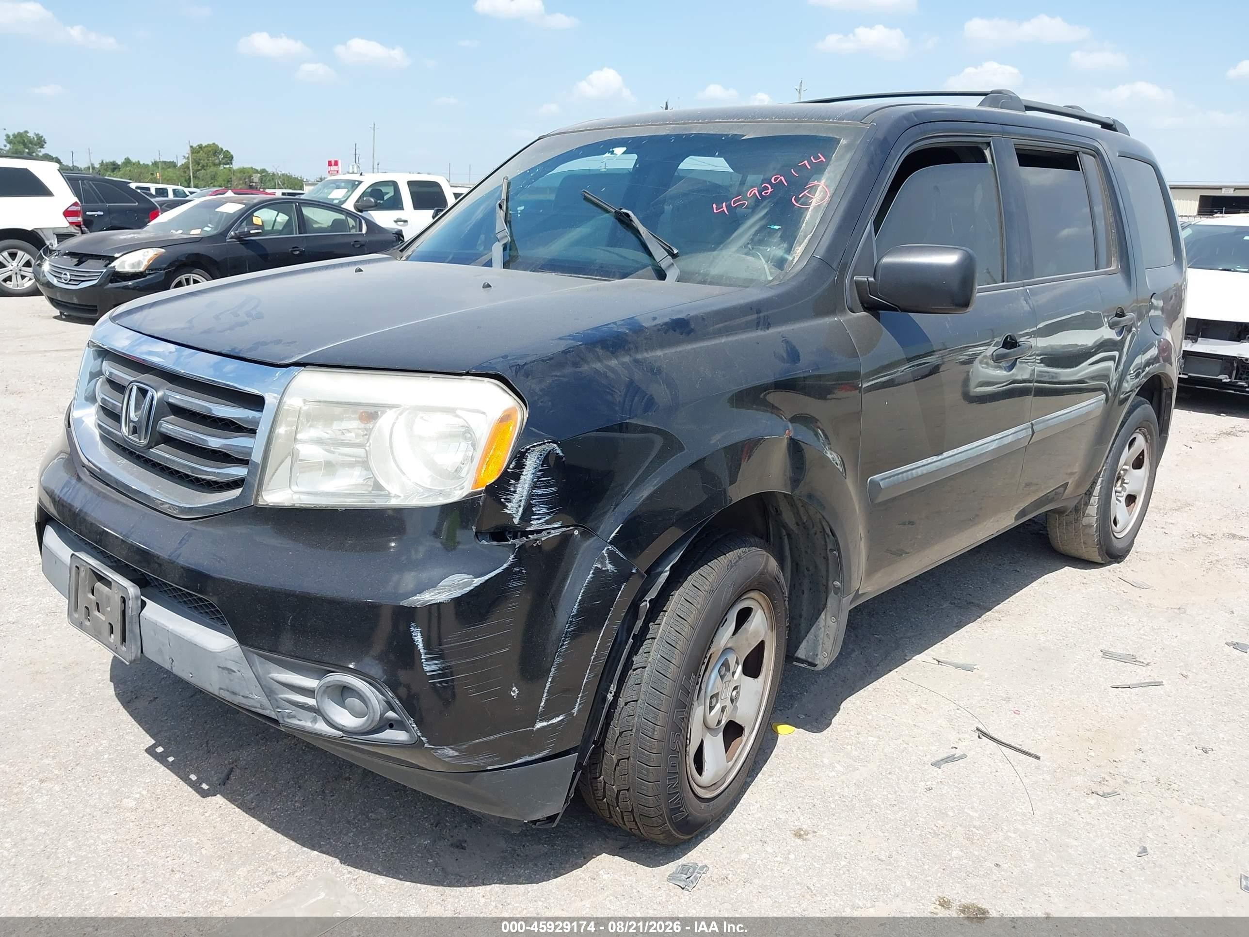2012 Honda Pilot Lx Black vin: 5FNYF3H27CB035214