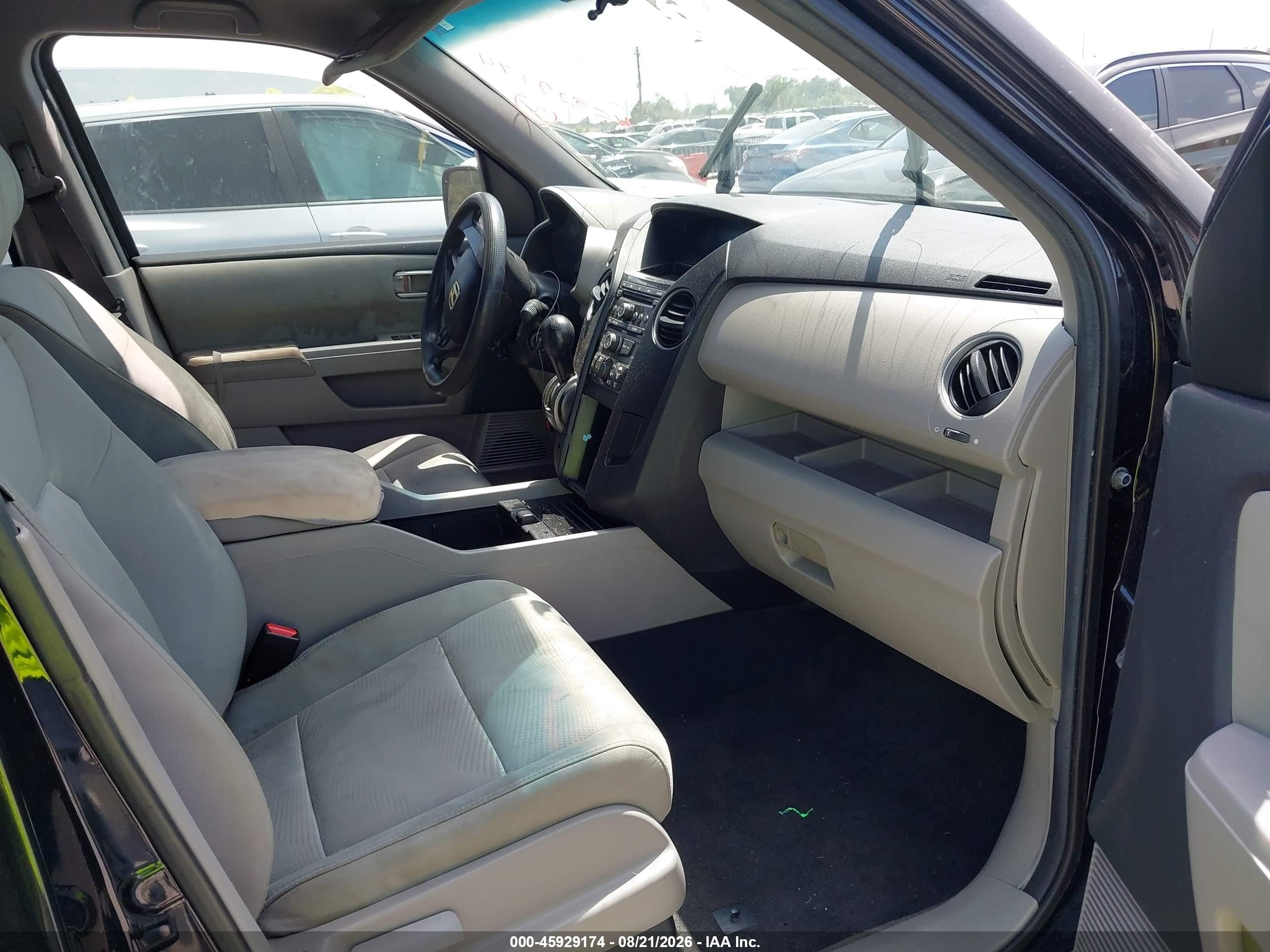 2012 Honda Pilot Lx Black vin: 5FNYF3H27CB035214