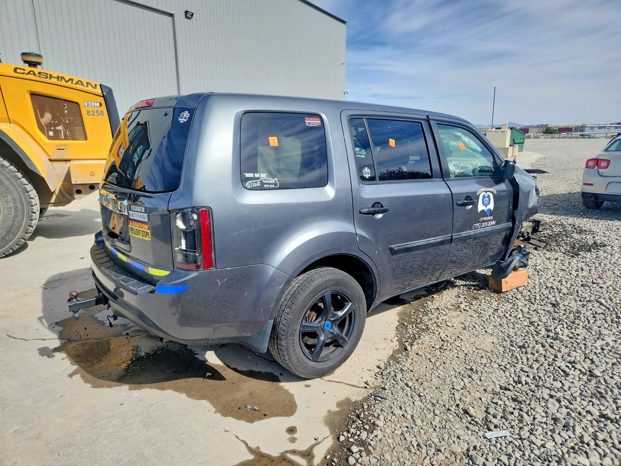 2013 Honda Pilot Lx Gray vin: 5FNYF3H27DB029365