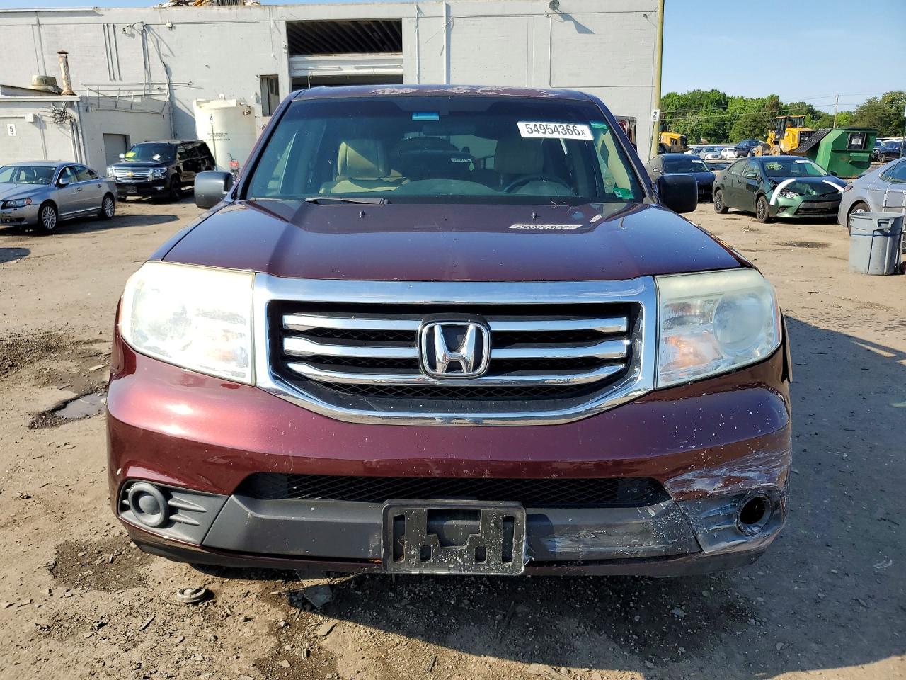 2014 Honda Pilot Lx Burgundy vin: 5FNYF3H27EB010865