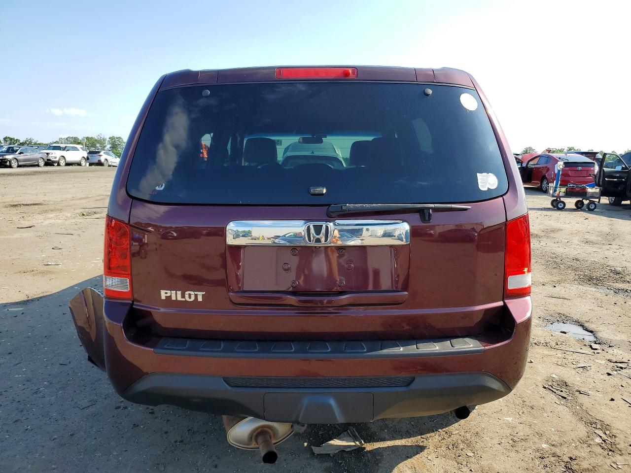 2014 Honda Pilot Lx Burgundy vin: 5FNYF3H27EB010865