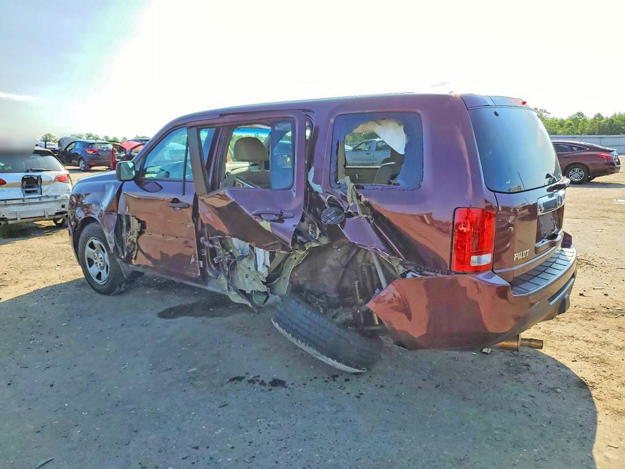 2014 Honda Pilot Lx Burgundy vin: 5FNYF3H27EB010865