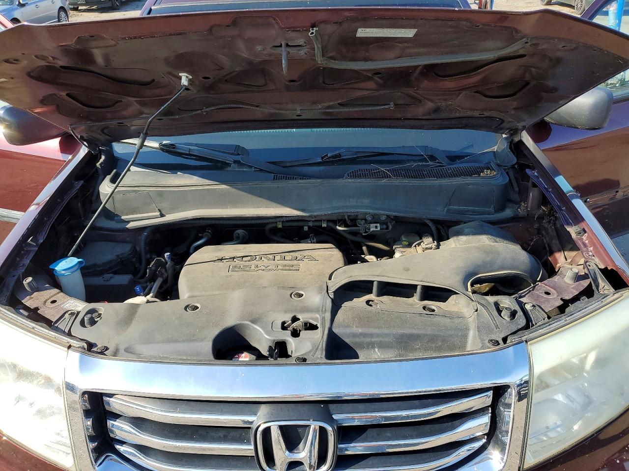 2014 Honda Pilot Lx Burgundy vin: 5FNYF3H27EB010865