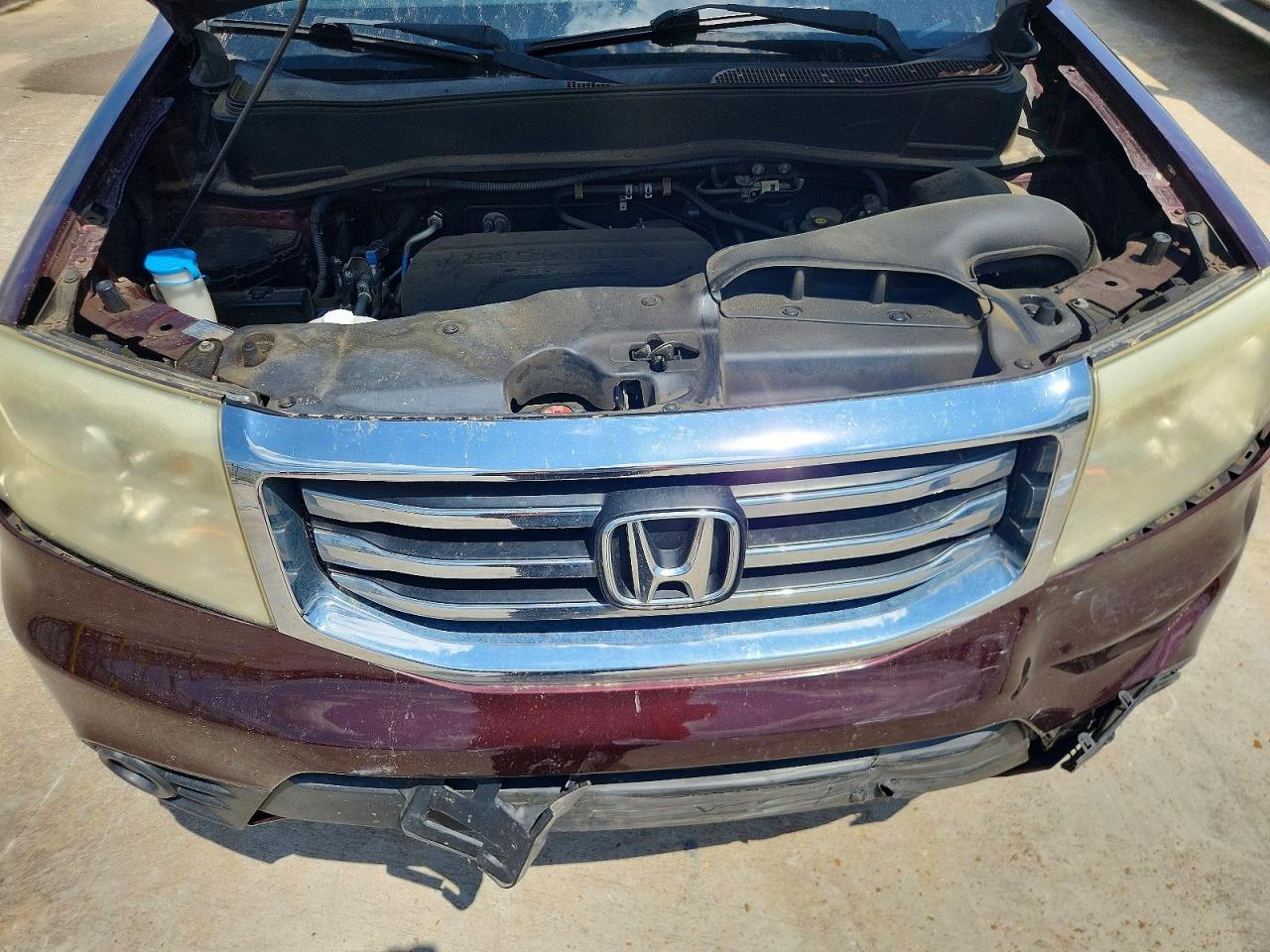 2013 Honda Pilot Lx Burgundy vin: 5FNYF3H28DB002000