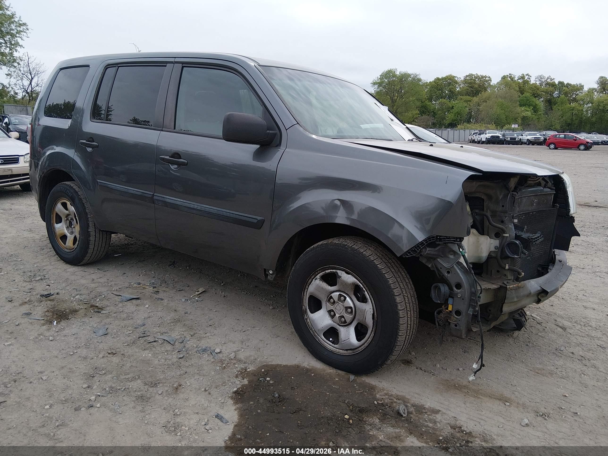 2013 Honda Pilot Lx Серый vin: 5FNYF3H28DB006516