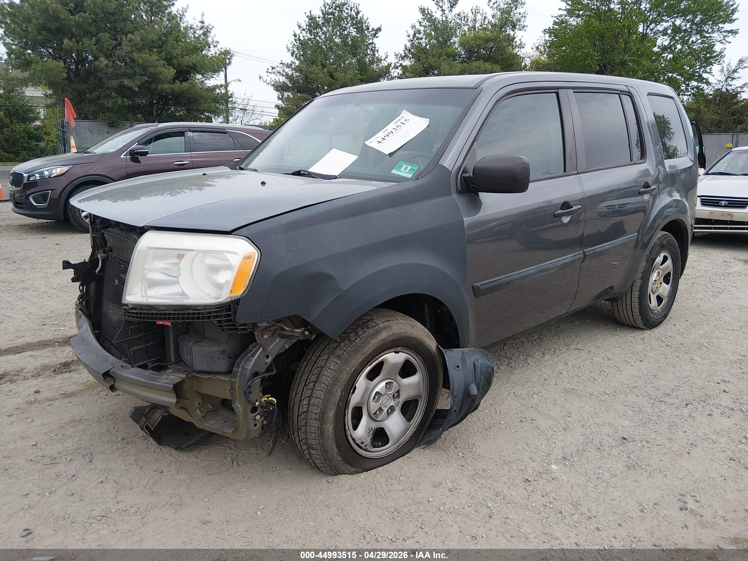 2013 Honda Pilot Lx Серый vin: 5FNYF3H28DB006516