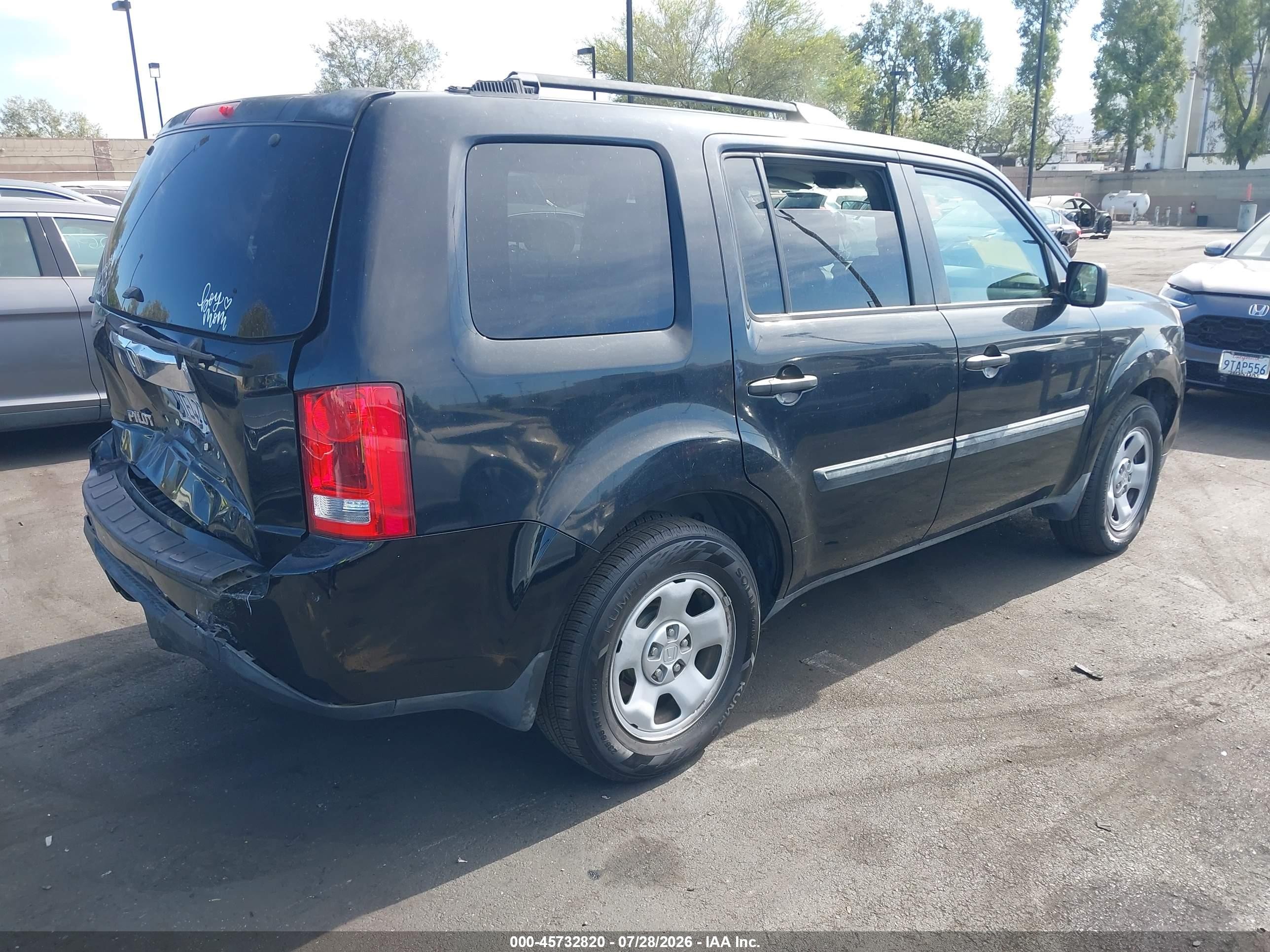 2013 Honda Pilot Lx Черный vin: 5FNYF3H28DB036809