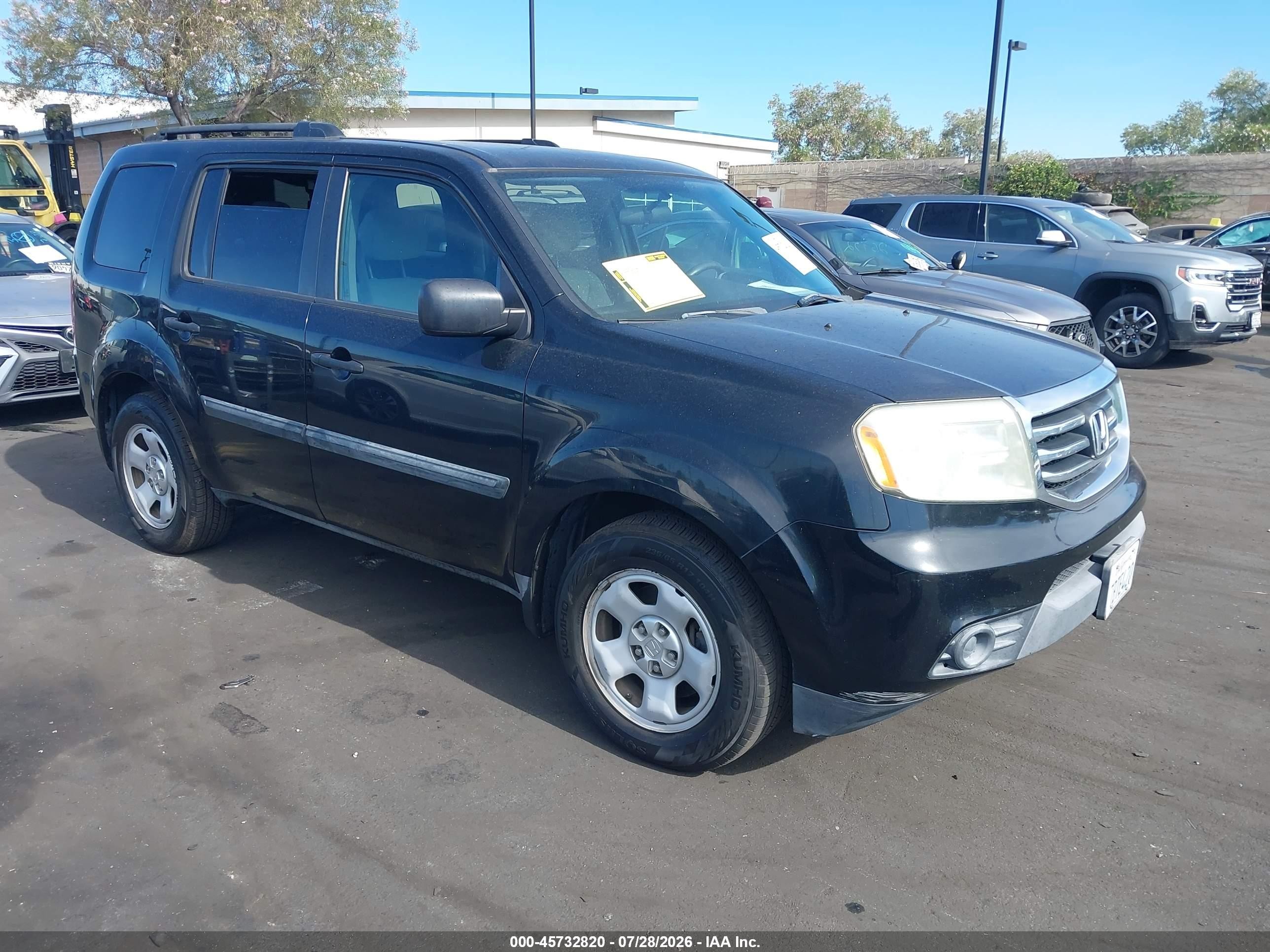 2013 Honda Pilot Lx Black vin: 5FNYF3H28DB036809