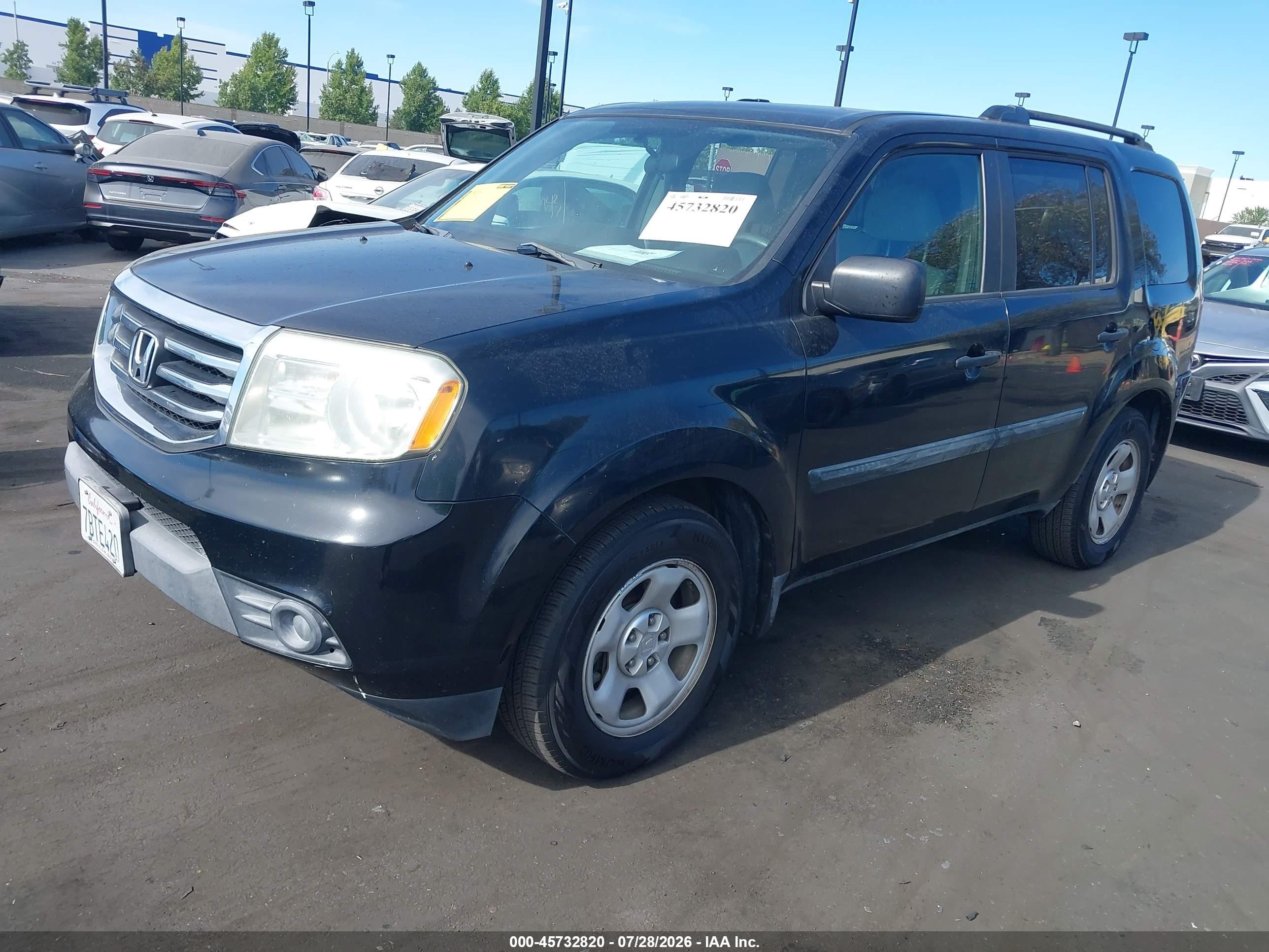 2013 Honda Pilot Lx Черный vin: 5FNYF3H28DB036809