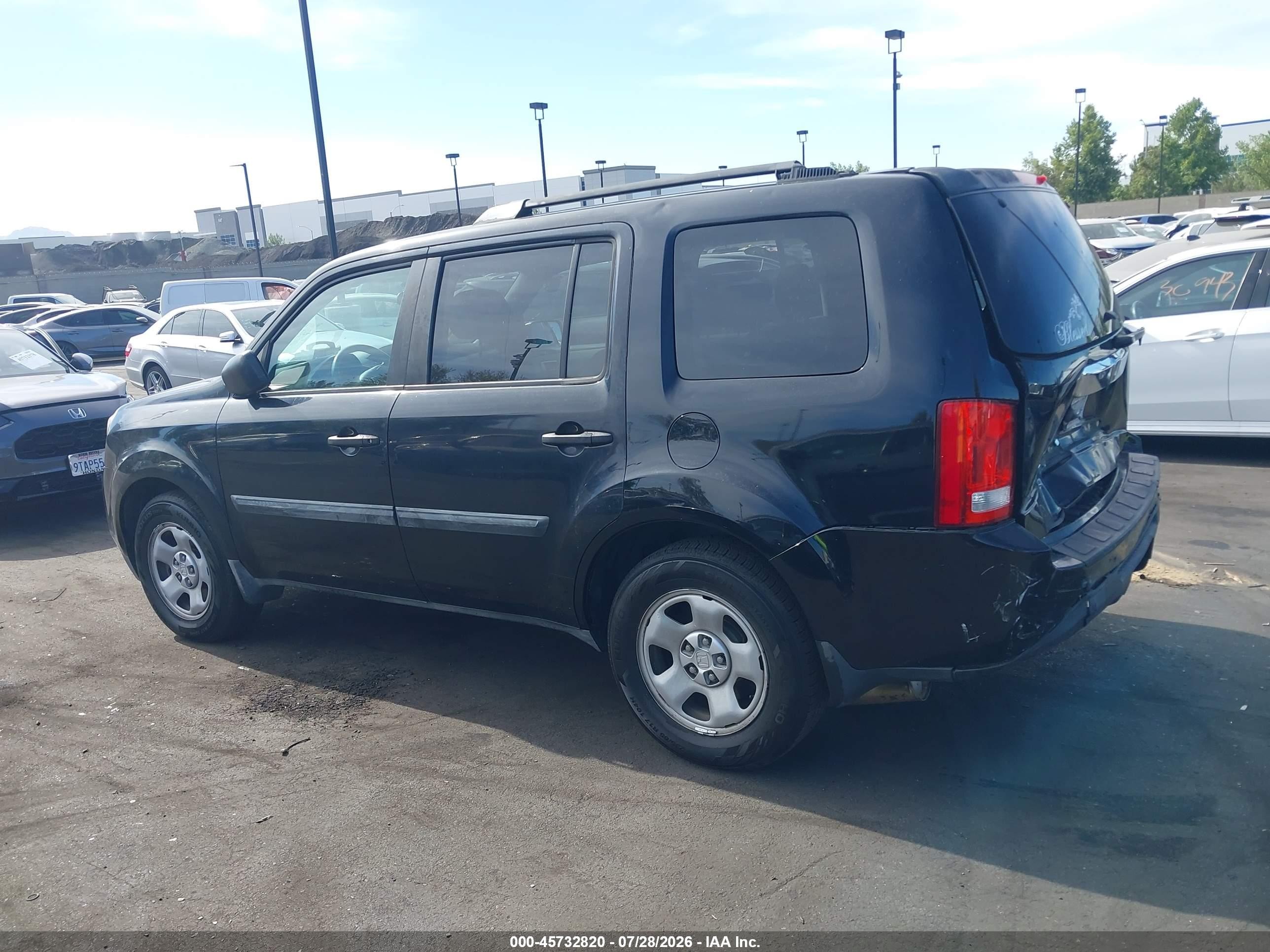 2013 Honda Pilot Lx Черный vin: 5FNYF3H28DB036809