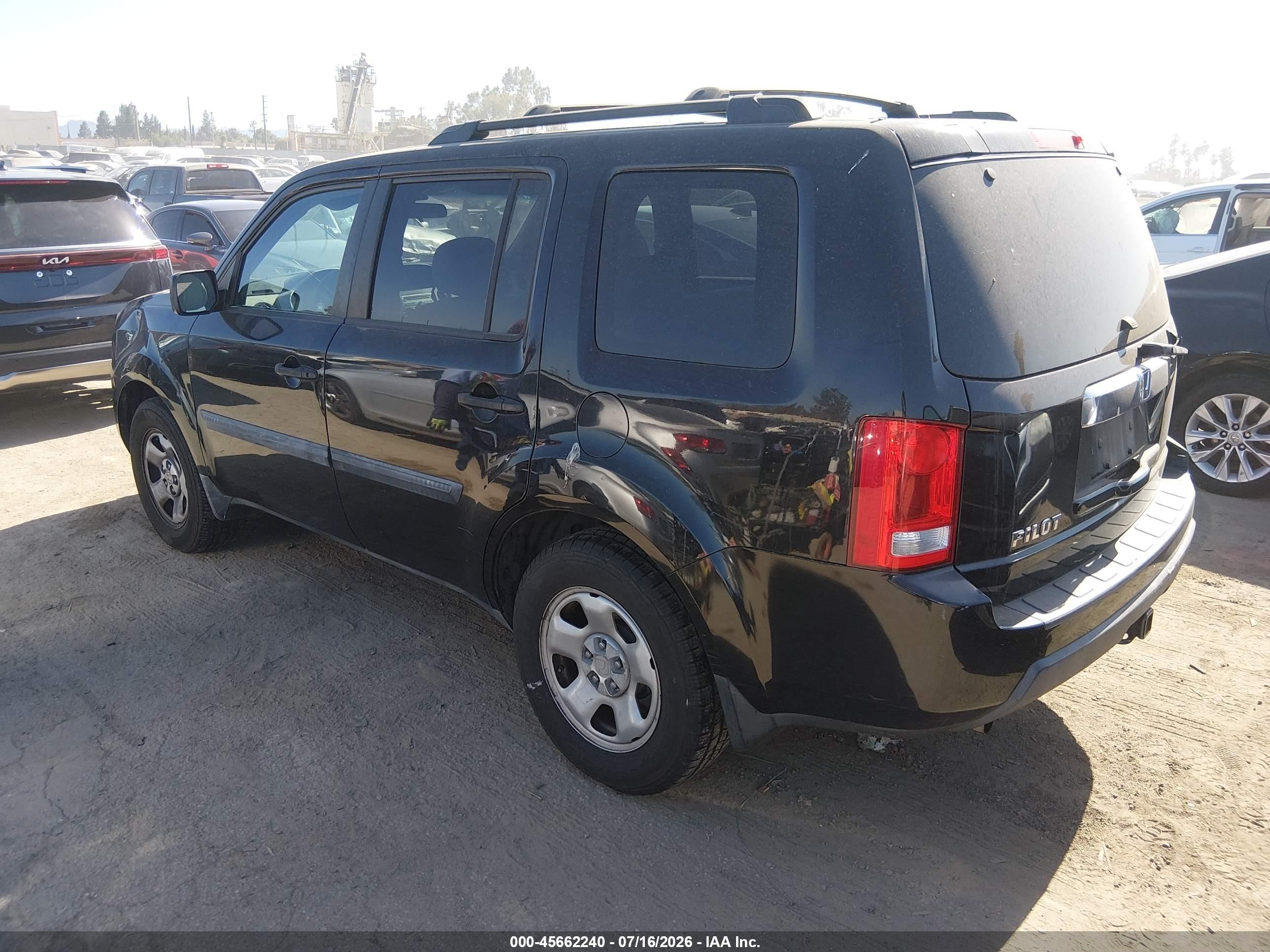 2011 Honda Pilot Lx Black vin: 5FNYF3H29BB038274