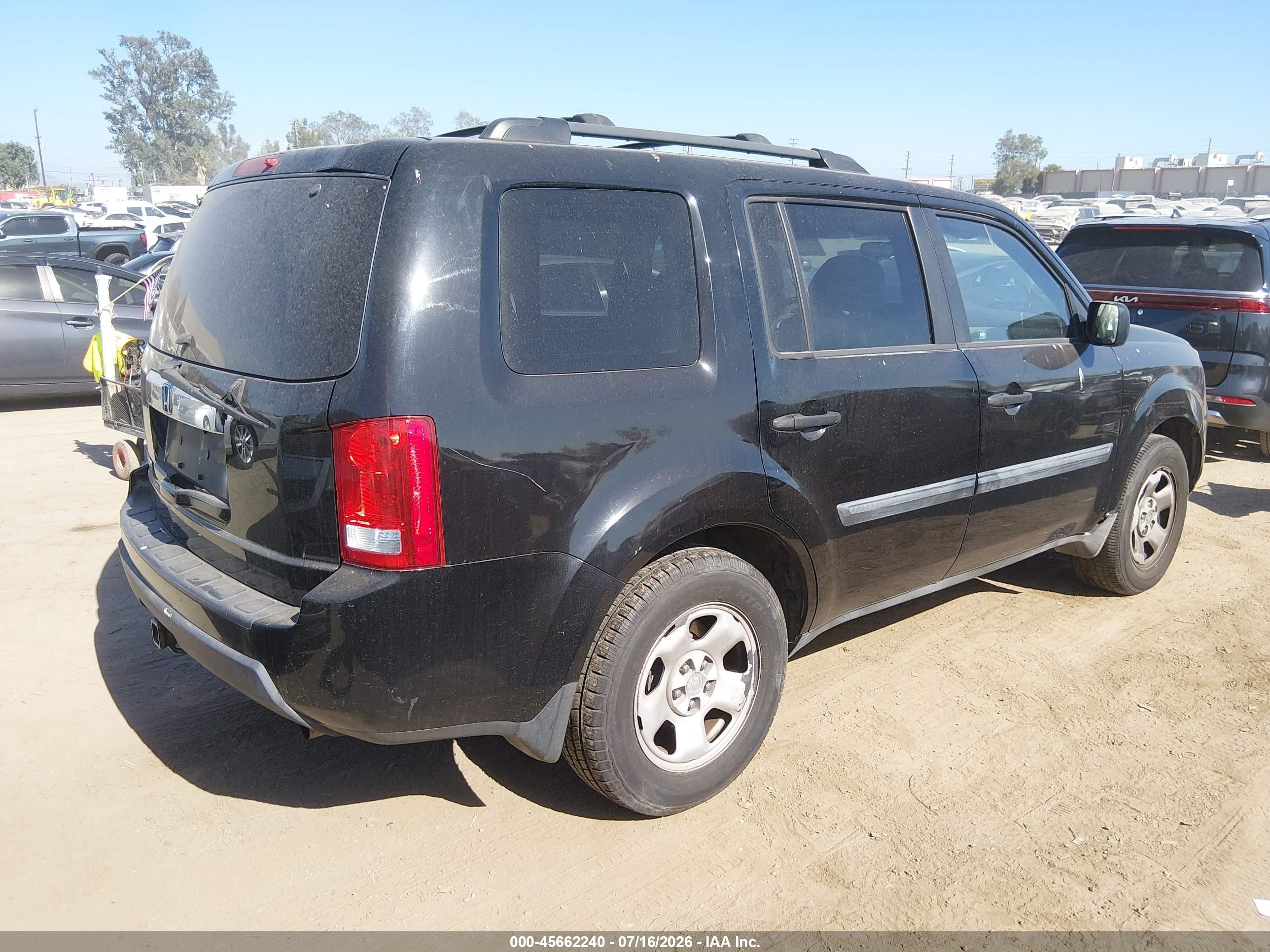 2011 Honda Pilot Lx Black vin: 5FNYF3H29BB038274