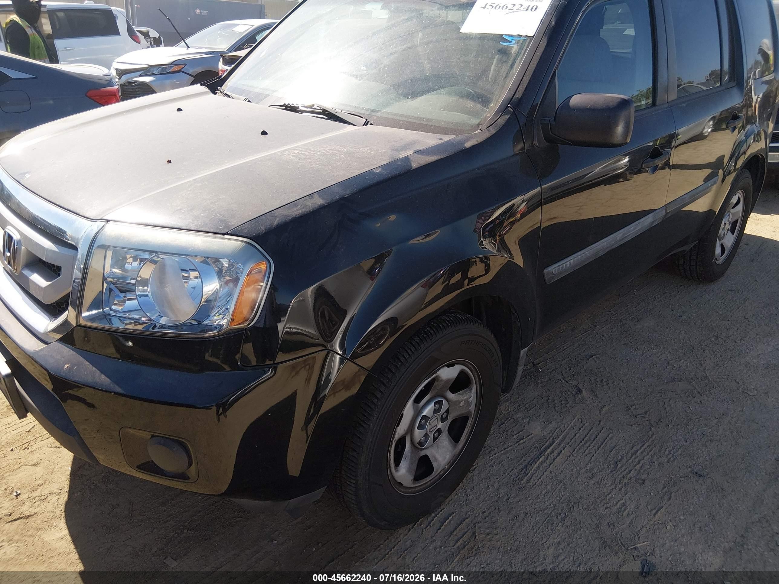 2011 Honda Pilot Lx Black vin: 5FNYF3H29BB038274