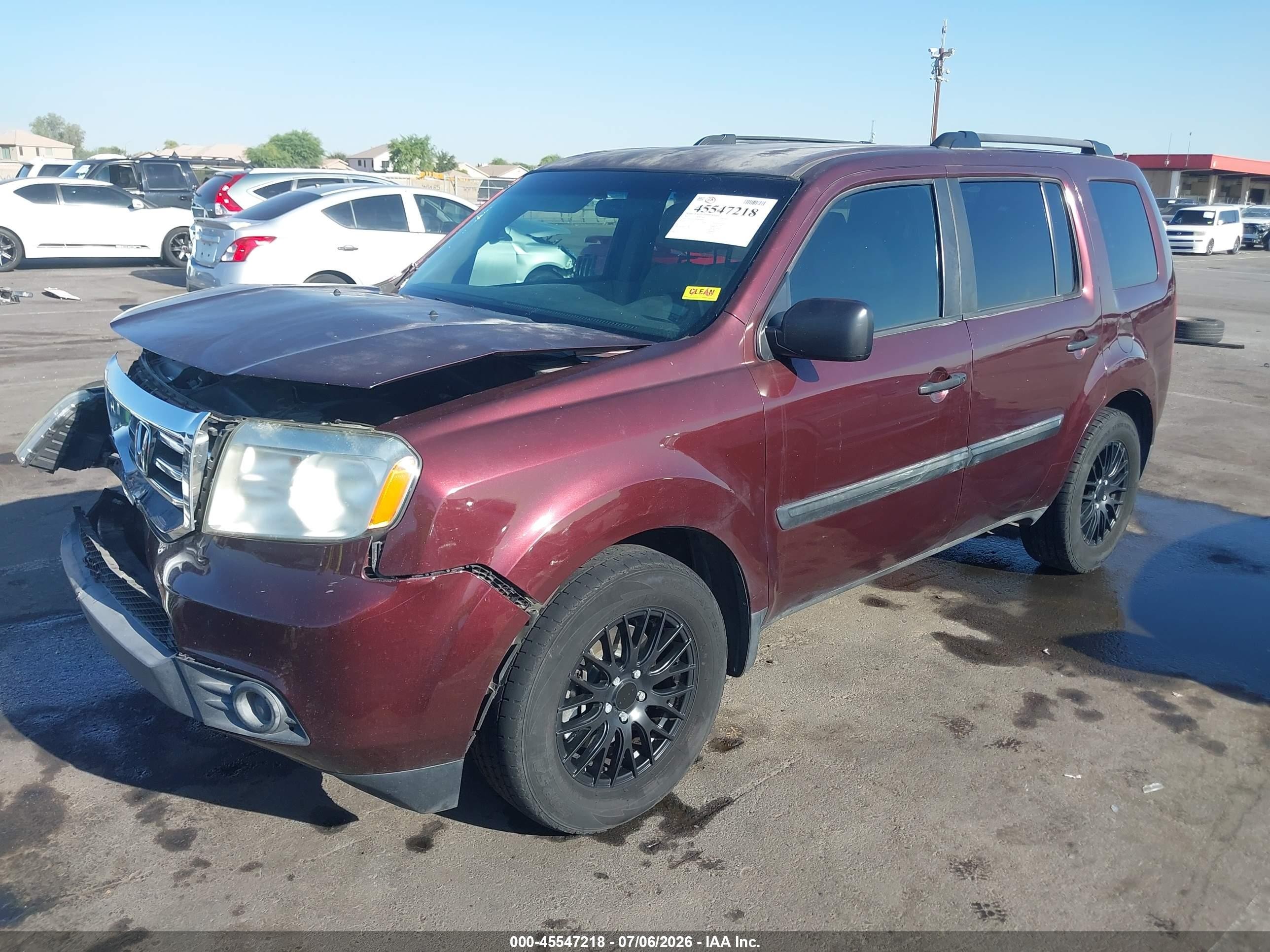 2012 Honda Pilot Lx Maroon vin: 5FNYF3H29CB029656