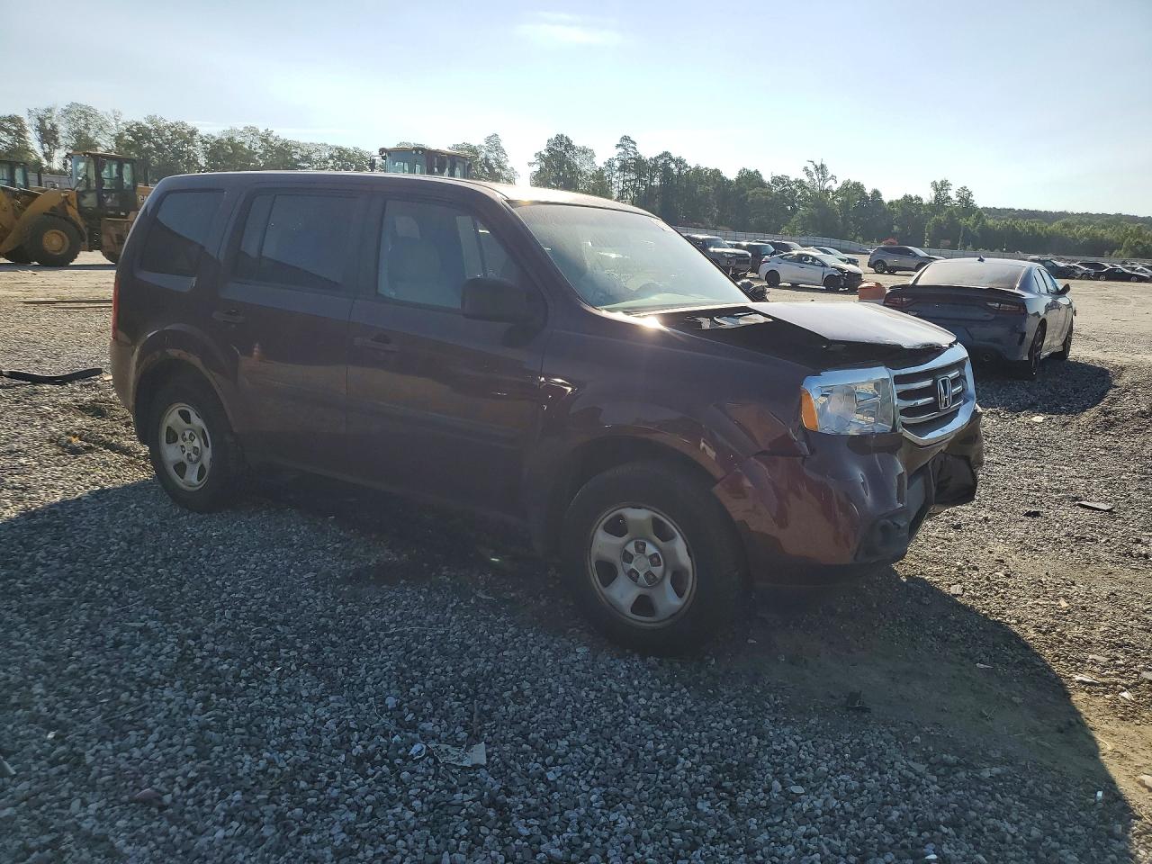 2012 Honda Pilot Lx Burgundy vin: 5FNYF3H29CB040446