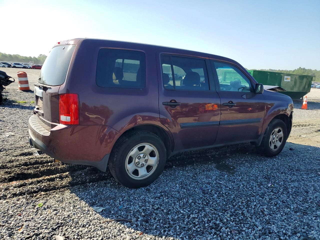 2012 Honda Pilot Lx Burgundy vin: 5FNYF3H29CB040446