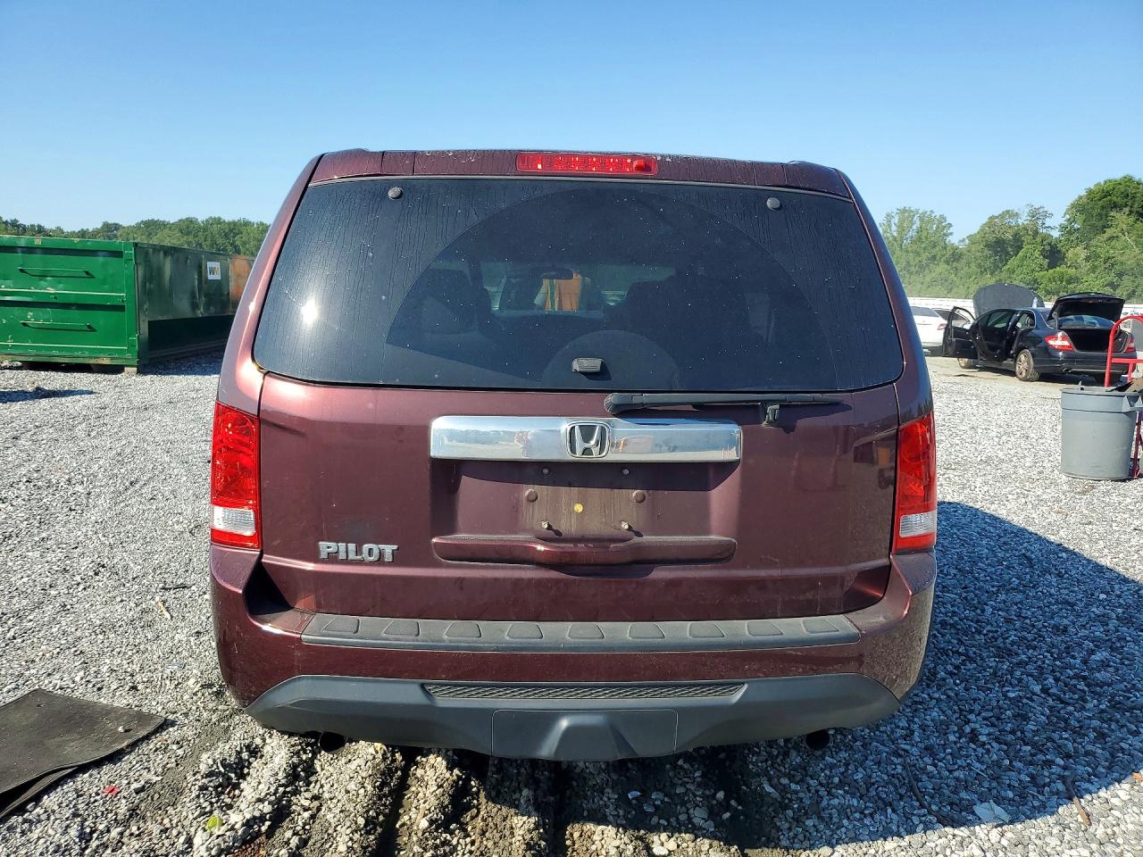 2012 Honda Pilot Lx Burgundy vin: 5FNYF3H29CB040446