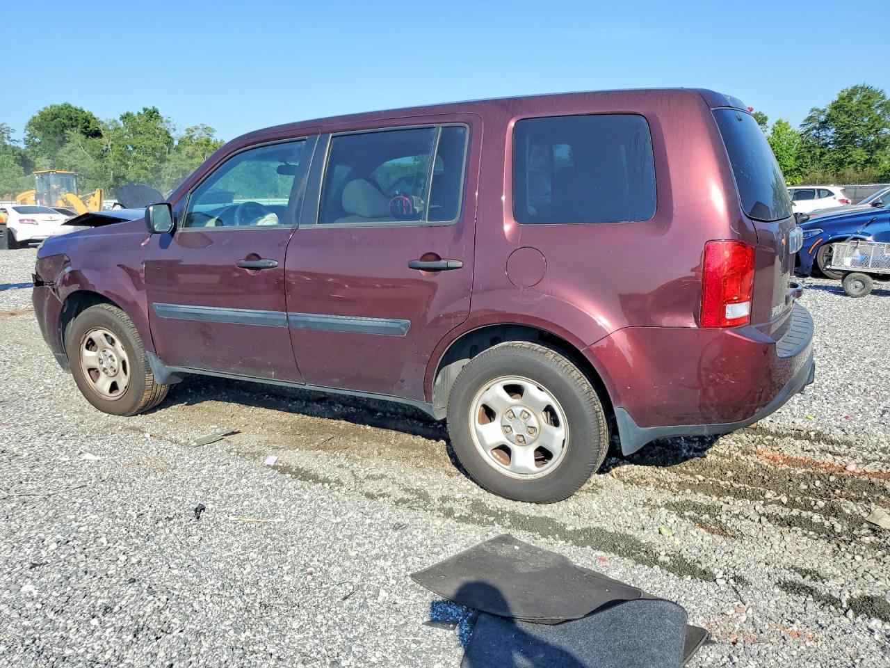 2012 Honda Pilot Lx Burgundy vin: 5FNYF3H29CB040446